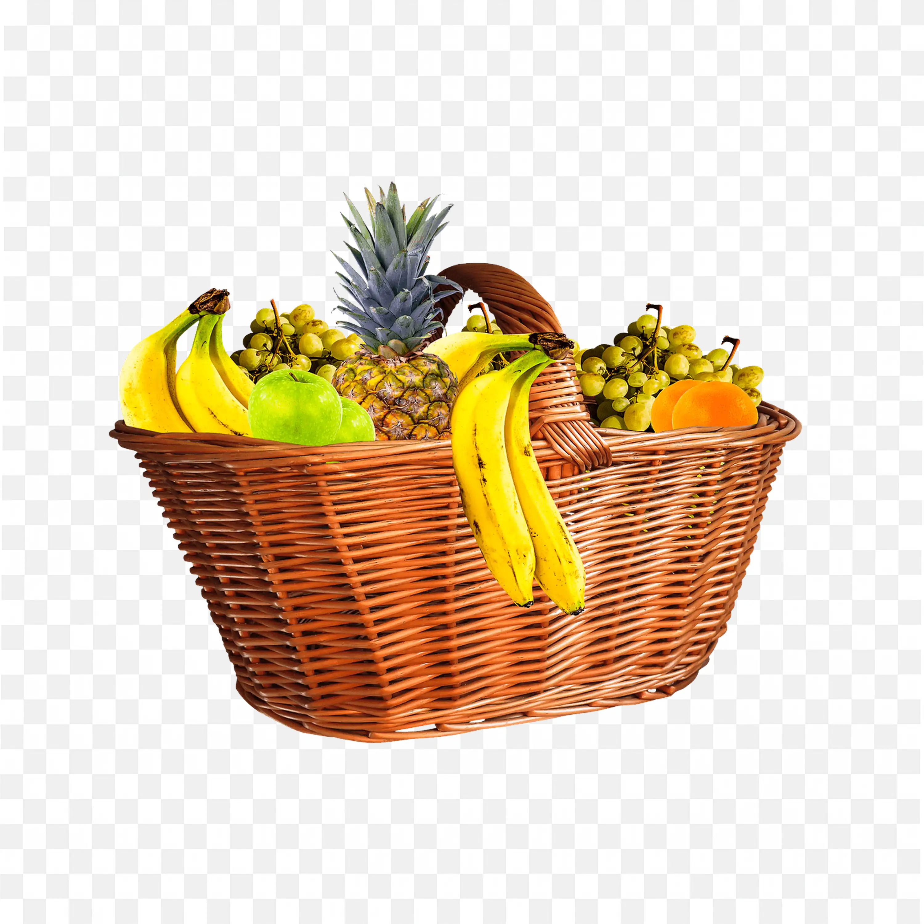 Download the Basket Full of Fresh Mixed Fruits Png Free