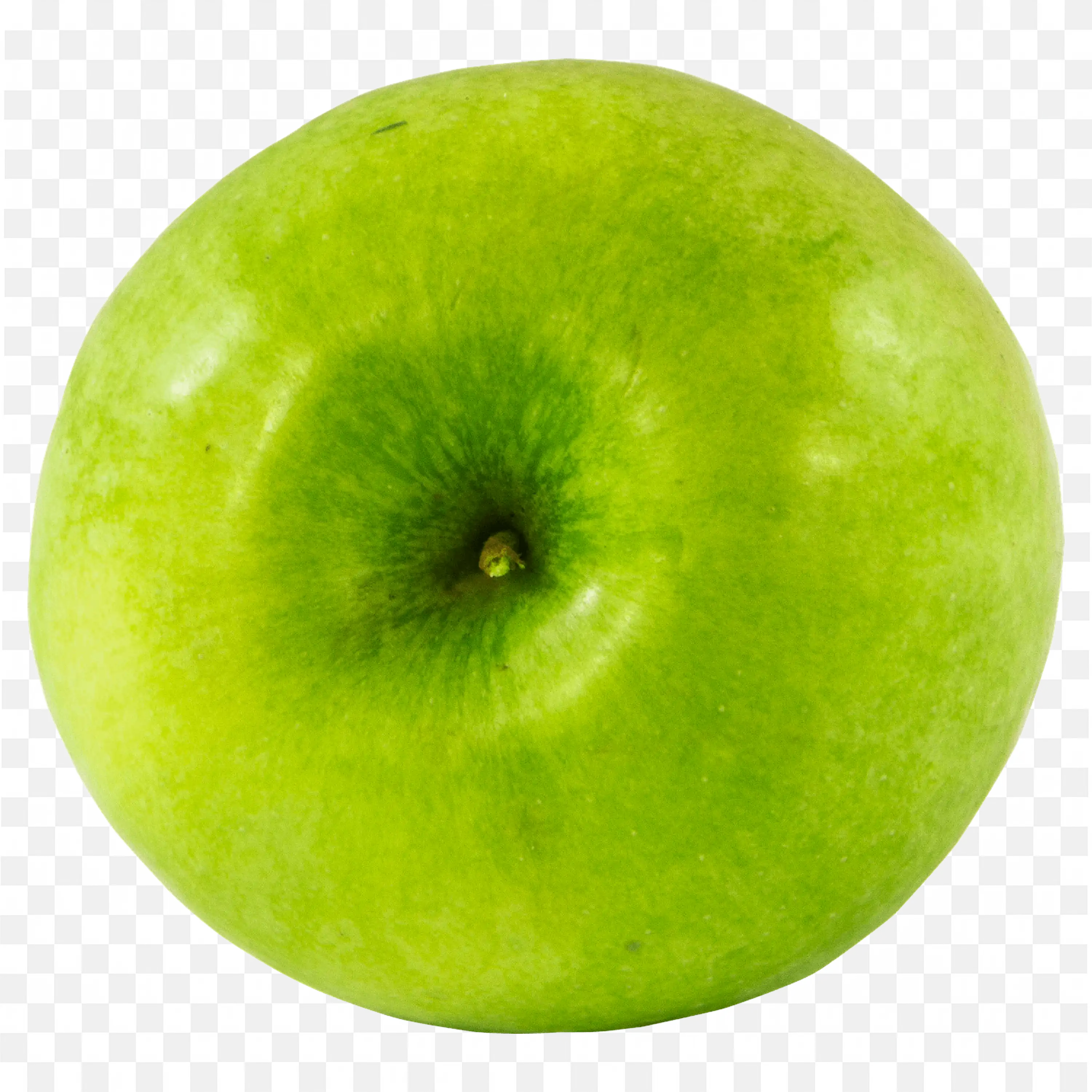 Top View of a Green Apple Showing Its Center Core Png