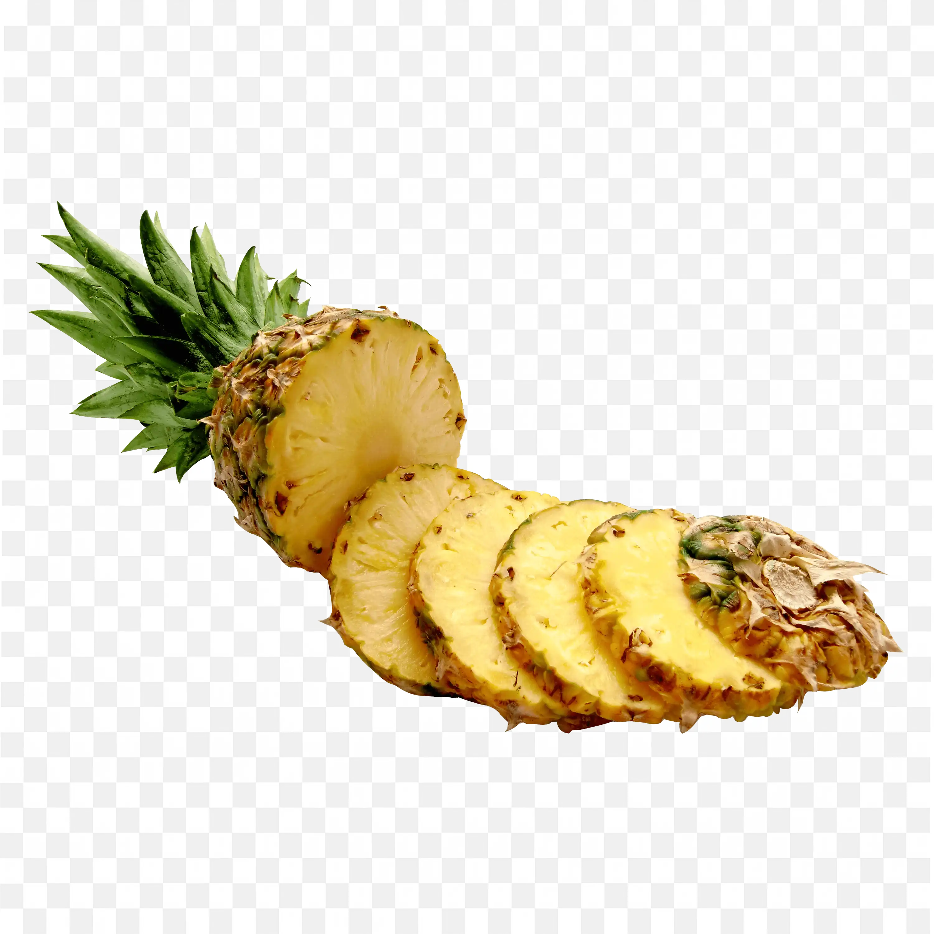 Tropical Pineapple Is Sliced Into Many Pieces Png Free