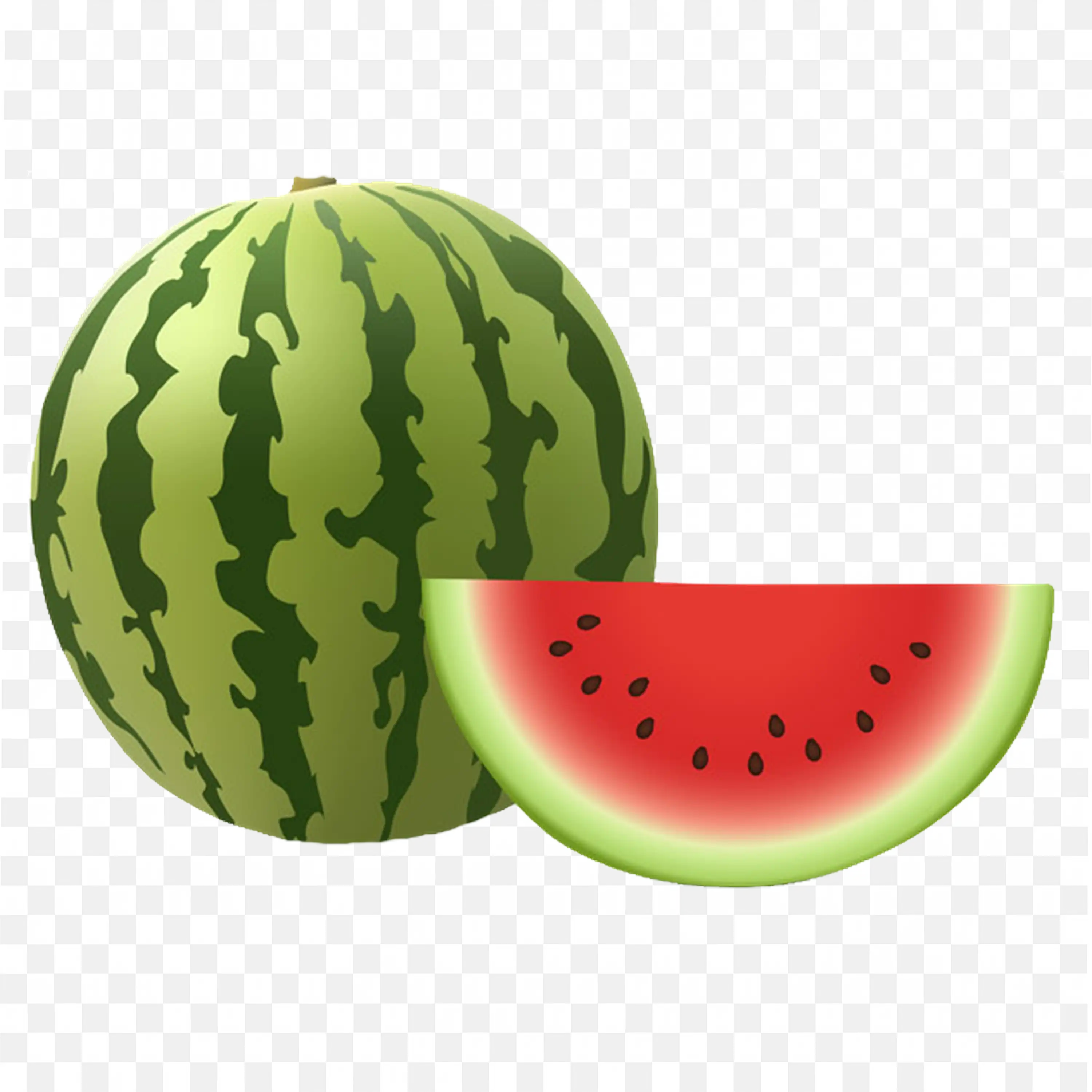 Watermelon with Slice Showing Its Red Flesh and Seeds Png