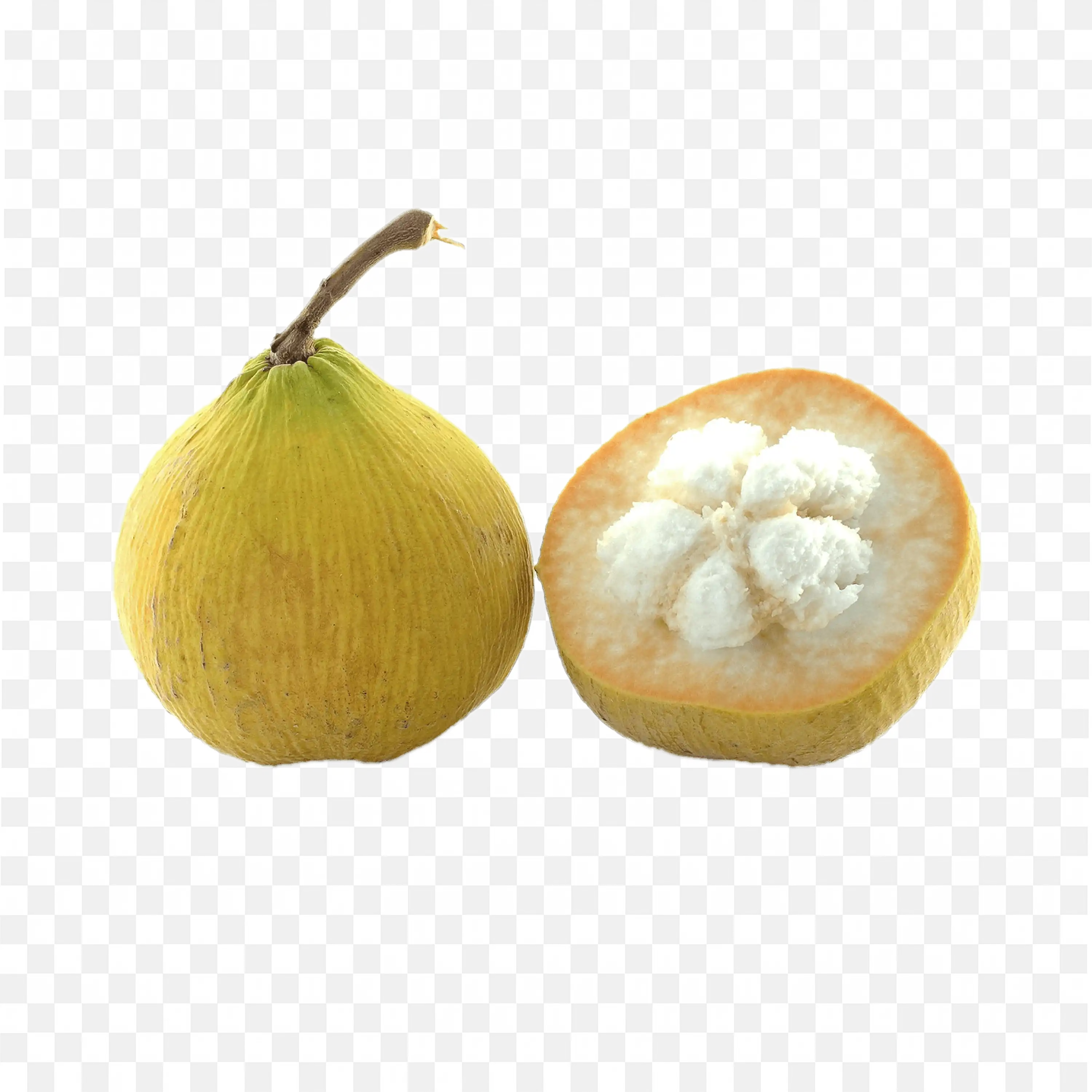 Yellow Fig Fruit in Full and Sliced Showing Inside Free Png