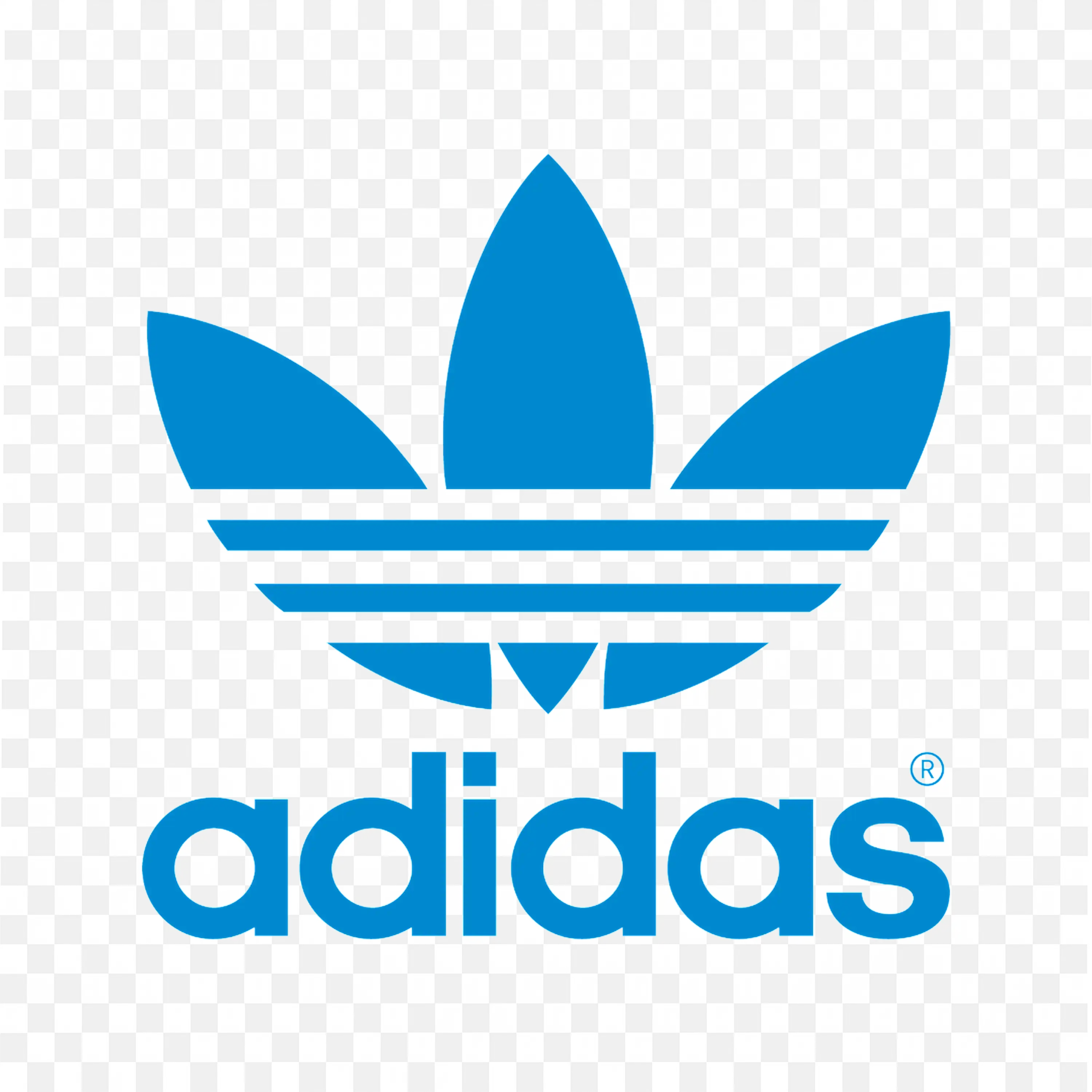 Adidas logo blue trefoil with text lowercase brand name PNG