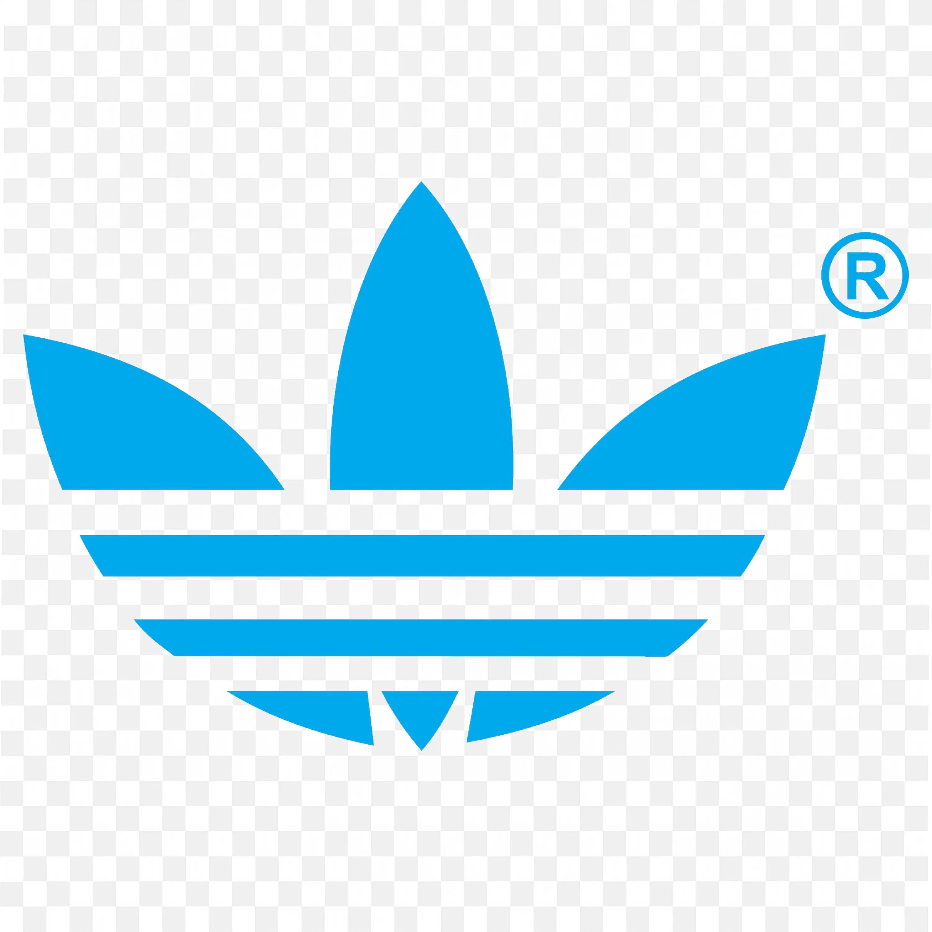Adidas trefoil logo in simple three blue leaf shape design