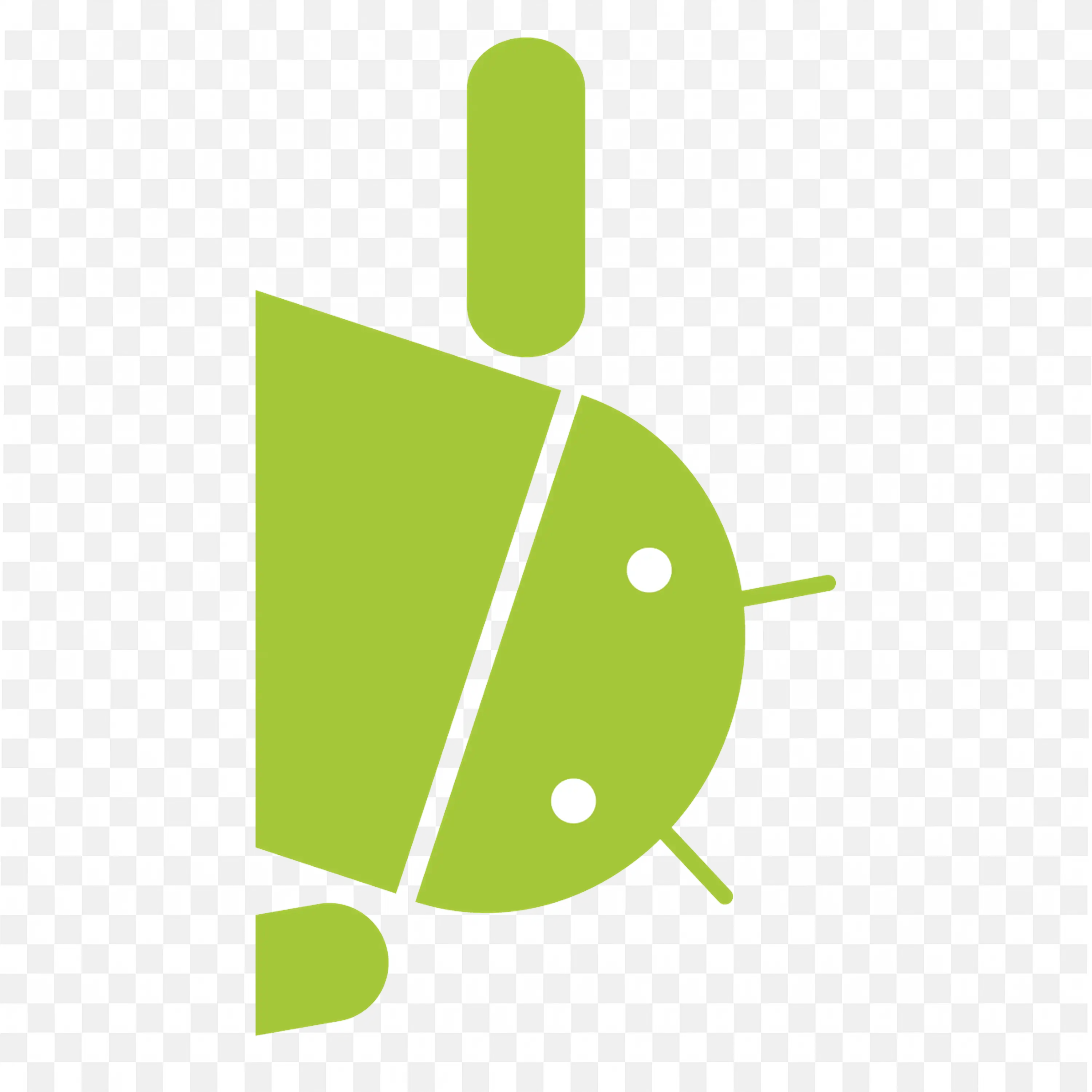 Download Android robot tilted Head with green colour style