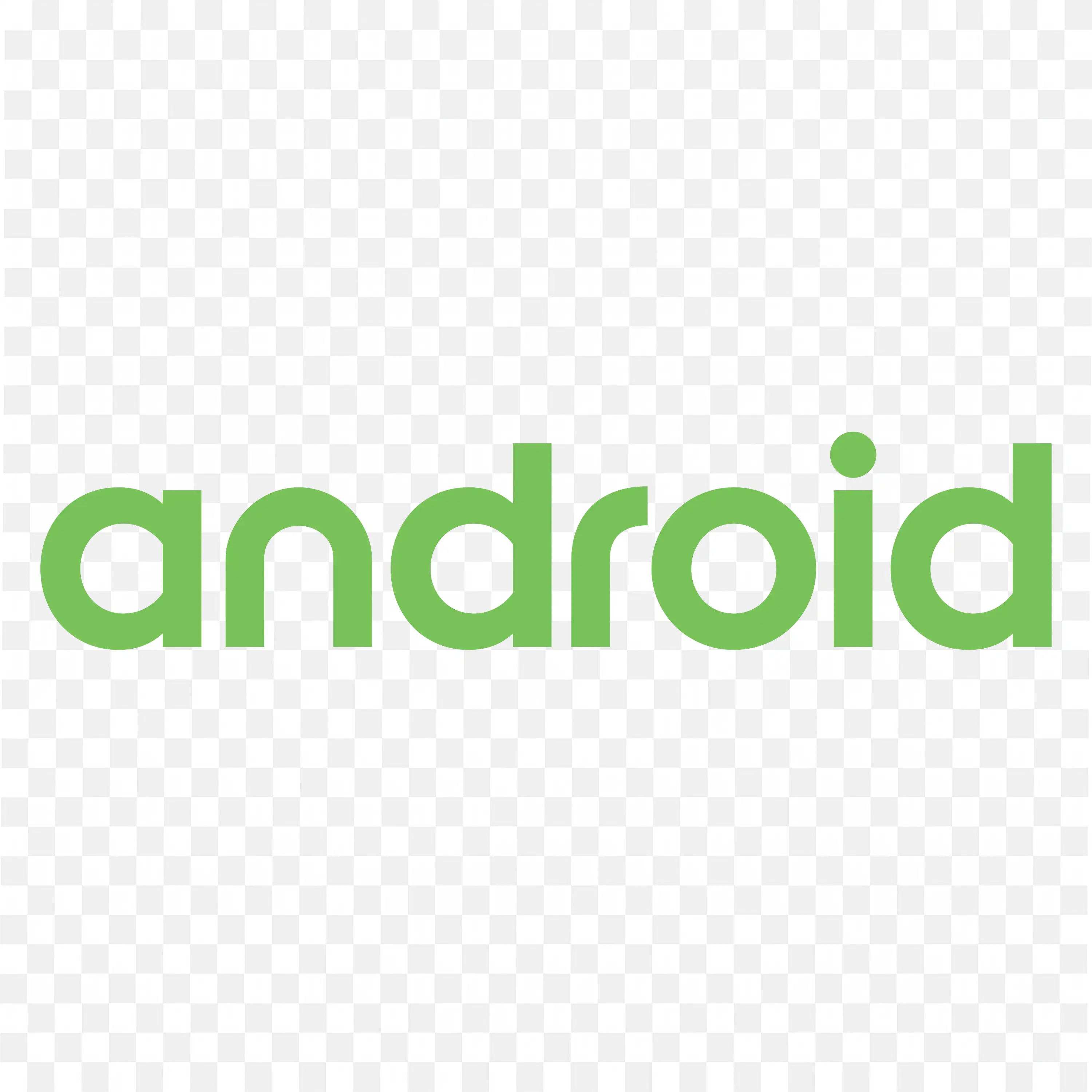 Android text logo bold green font with rounded letters PNG