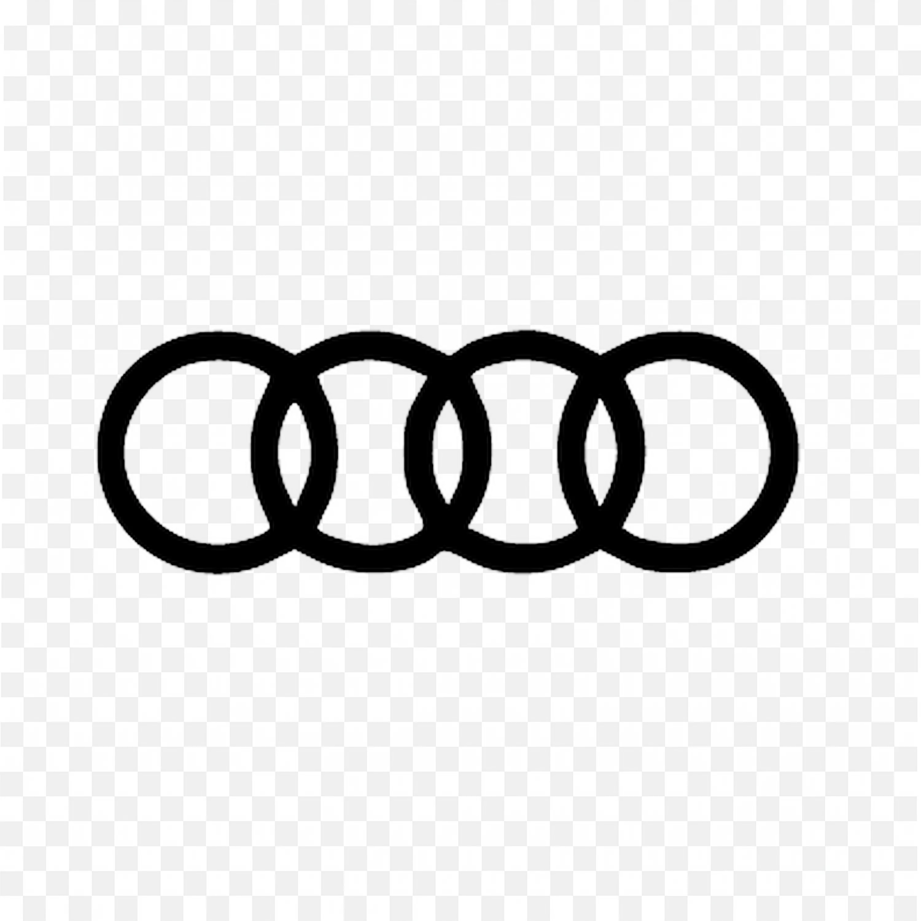 Audi Car Logo with Four Connected Black Rings PNG Logo free