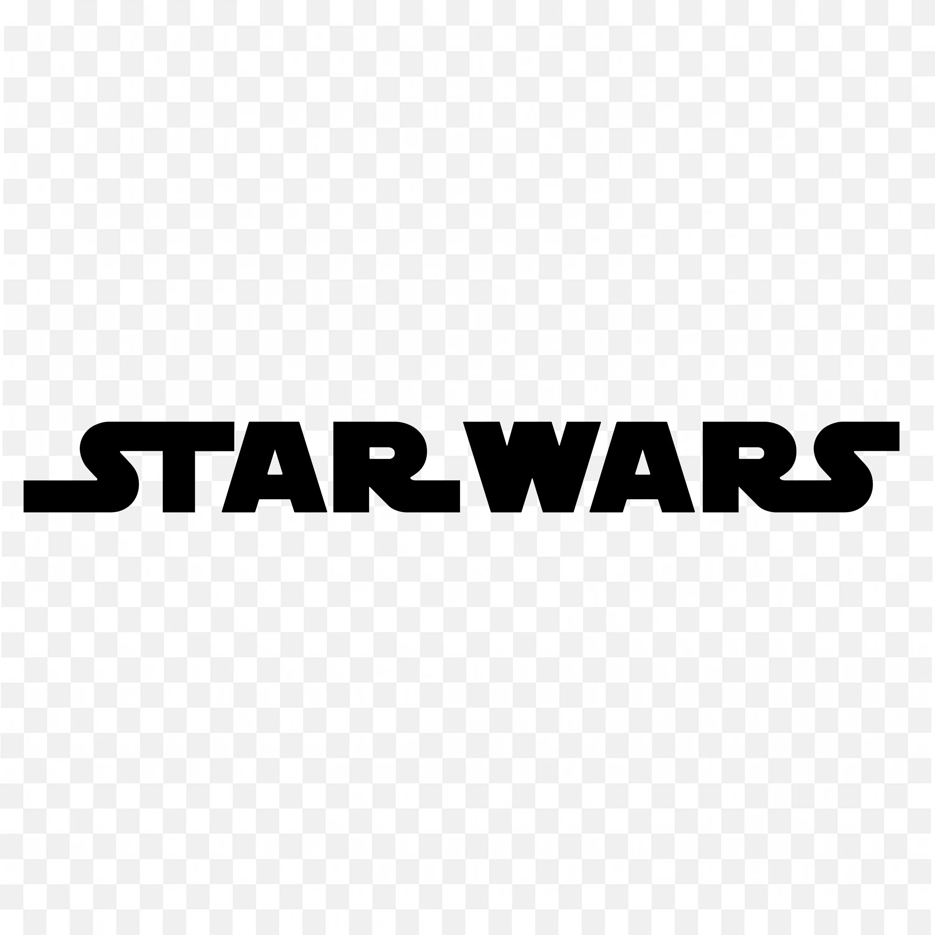 Download Black Star Wars Logo with Wide Letter Font PNG
