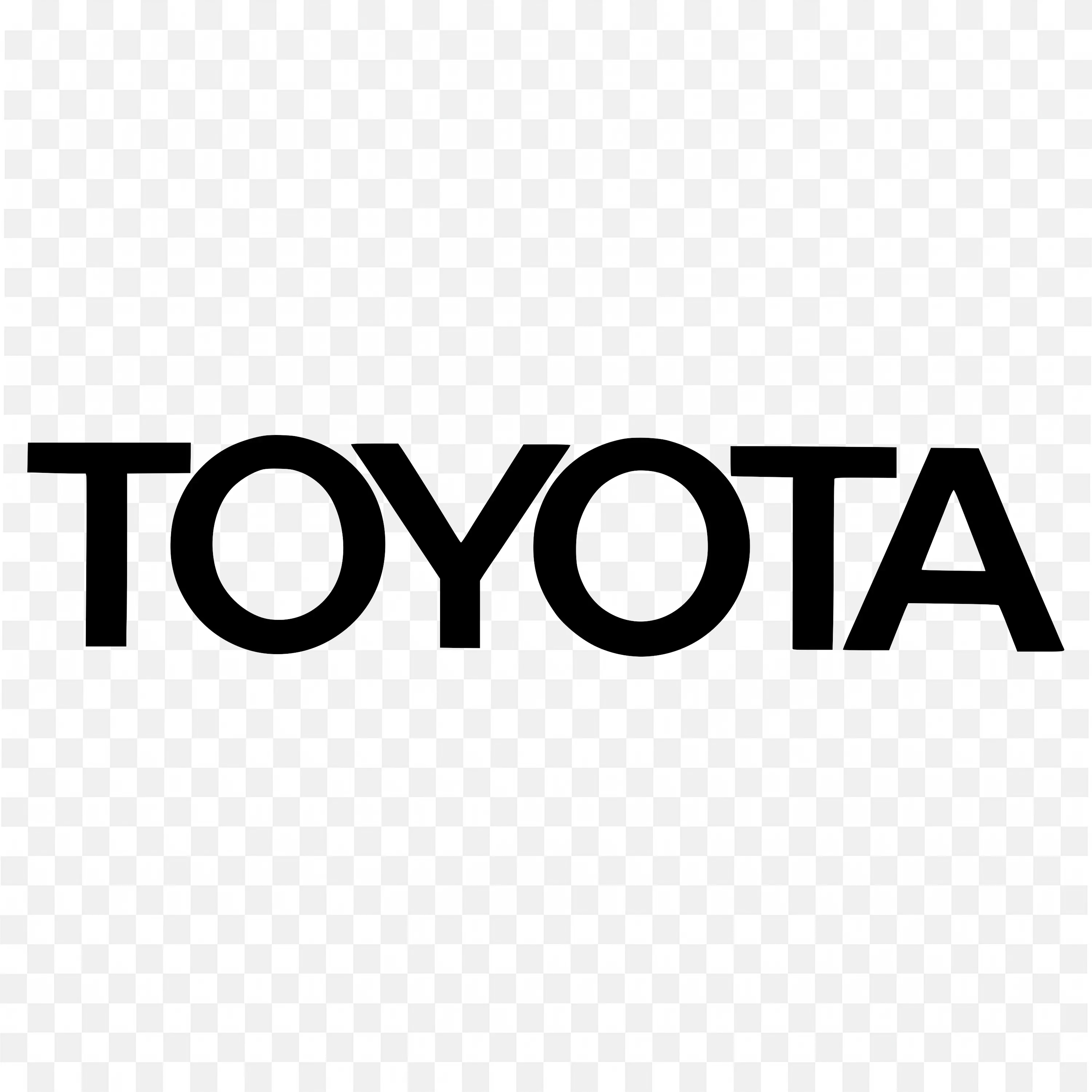 Black Toyota Wordmark Logo on White box PNG free download