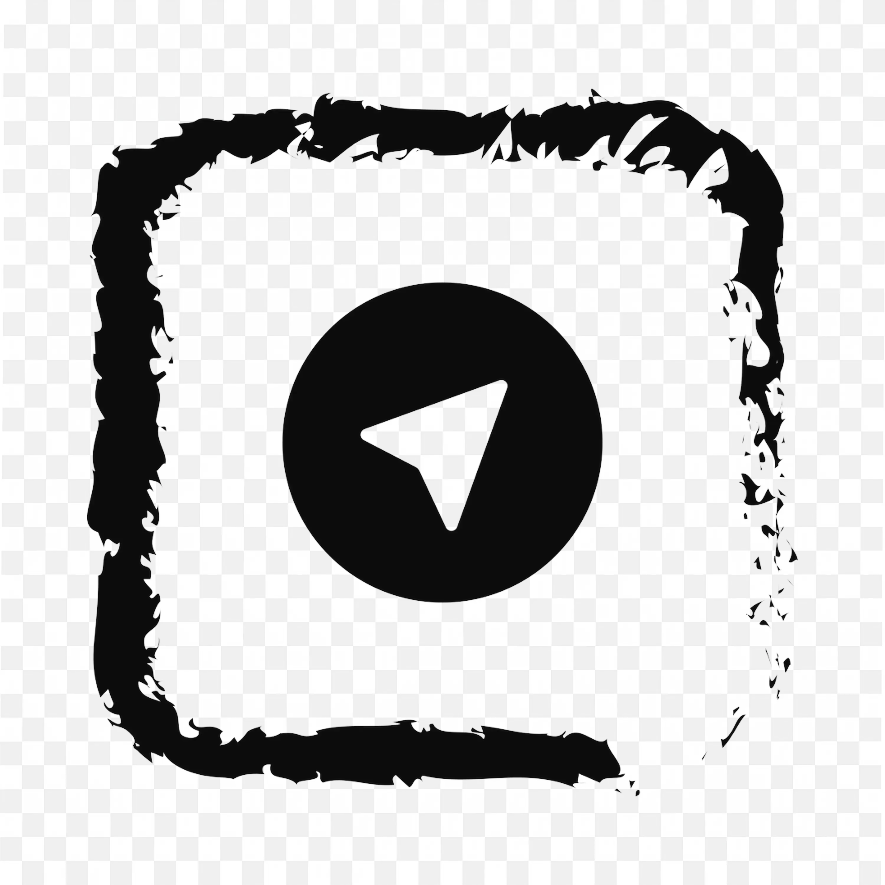 Black and White Faded Telegram Icon PNG logo free Download