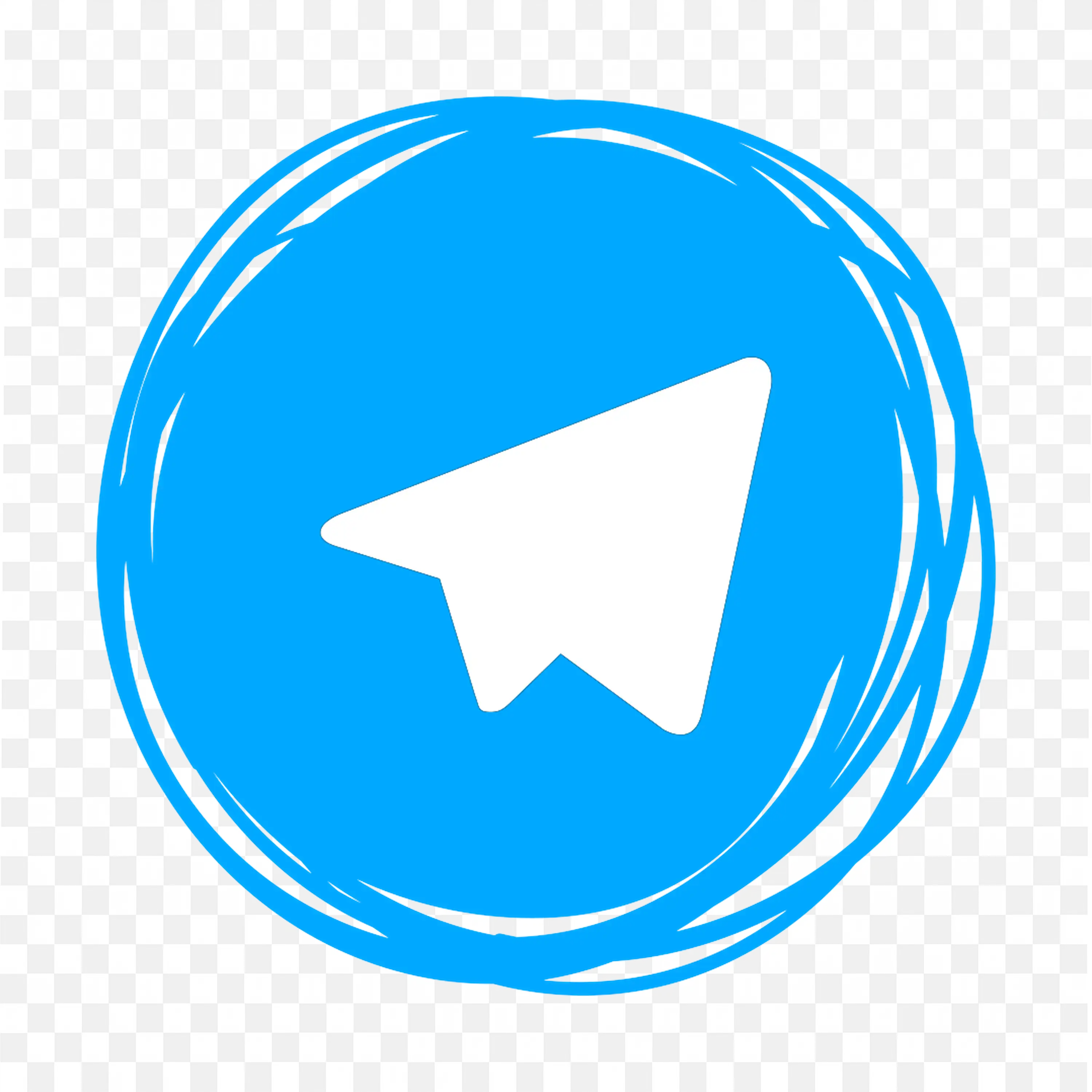 Blue Circular Graphic Telegram Logo in Sketch free PNG