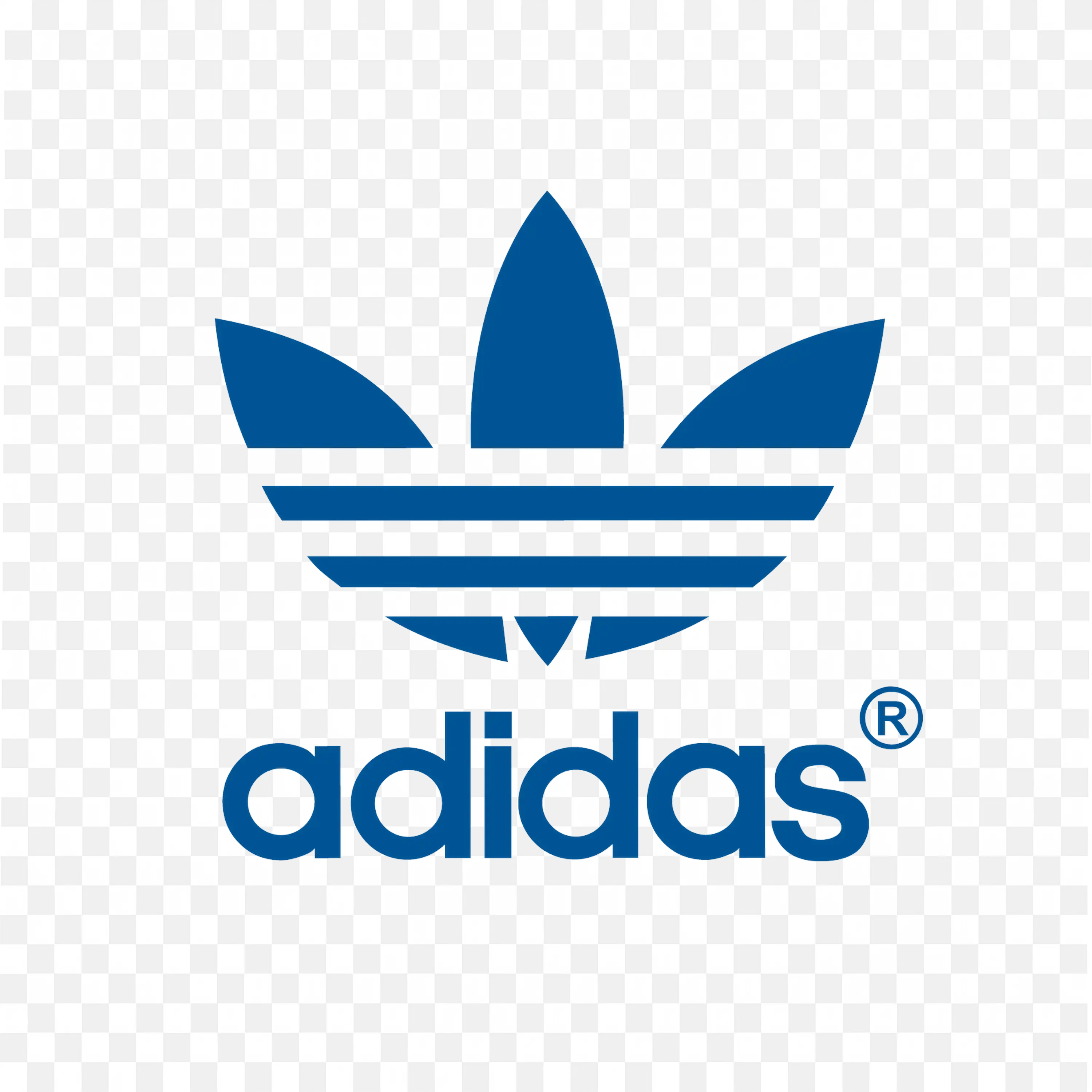 Blue Colour Adidas trefoil logo with clean font and style
