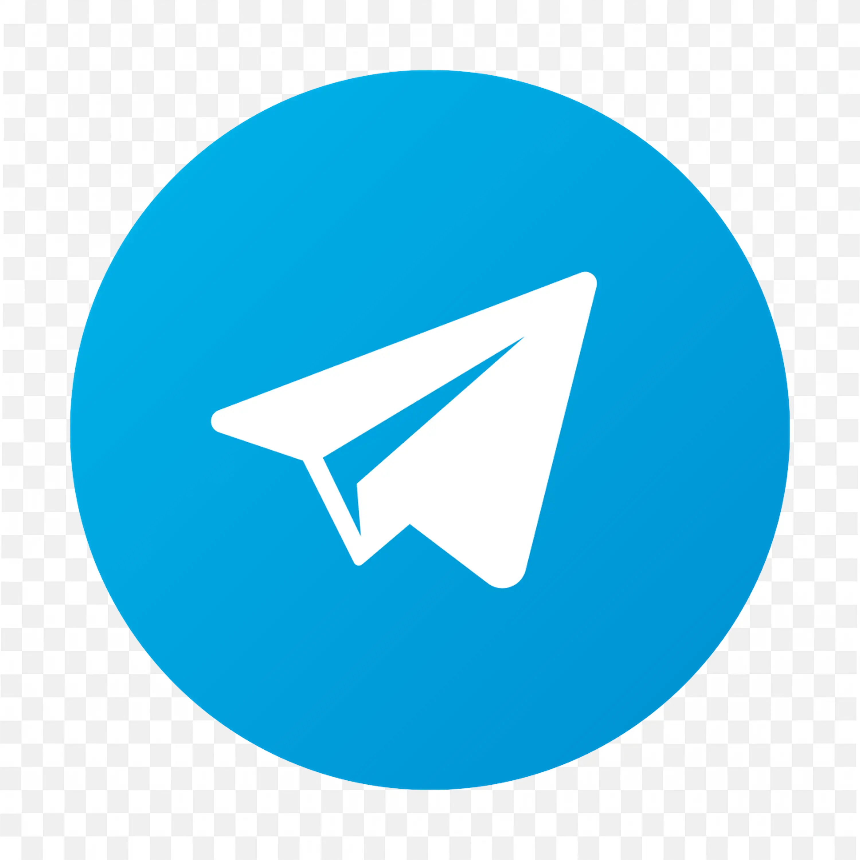 Blue Telegram icon with paper plane and rounded edges PNG