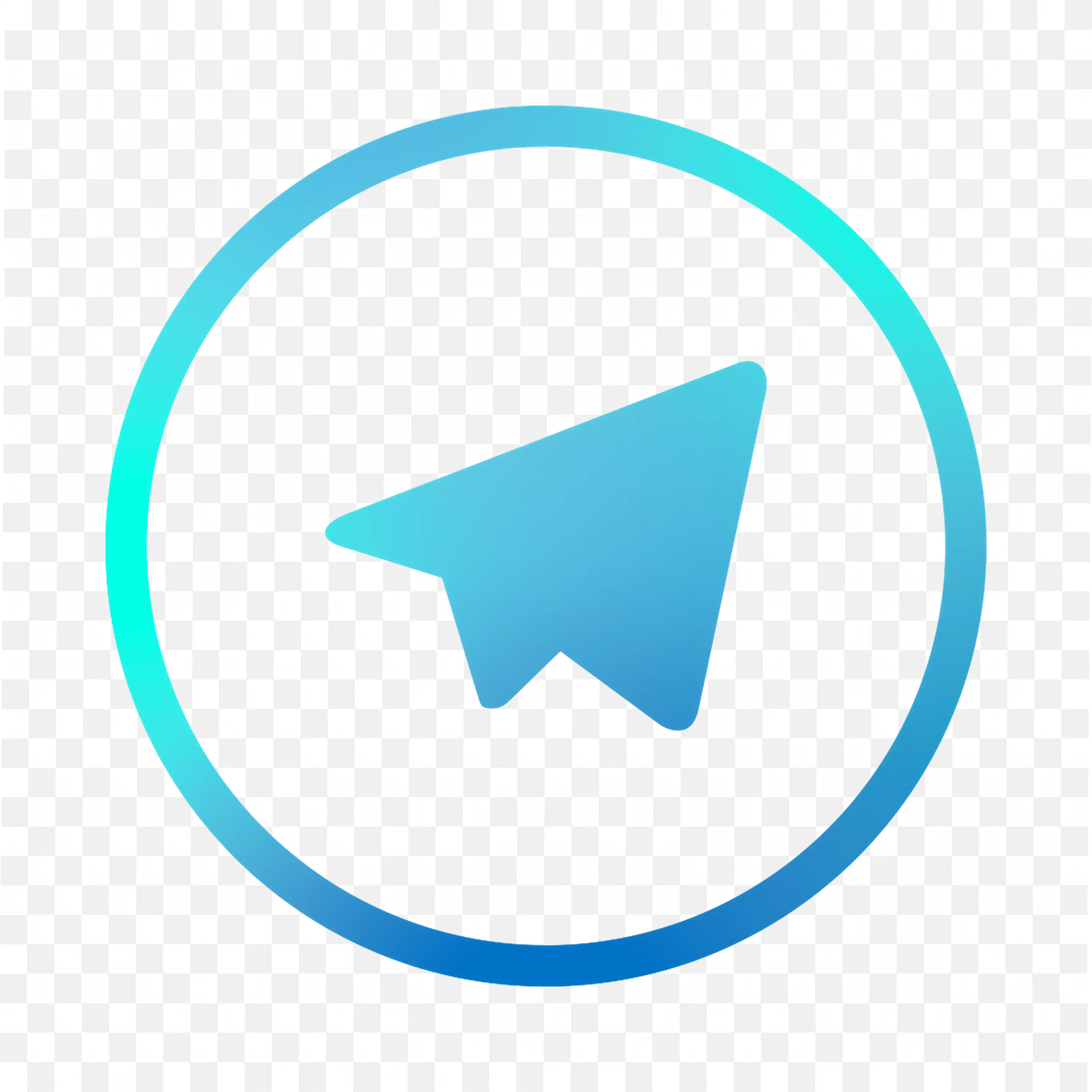 Blue Telegram Logo with Circular Blue Gradient Ring Design