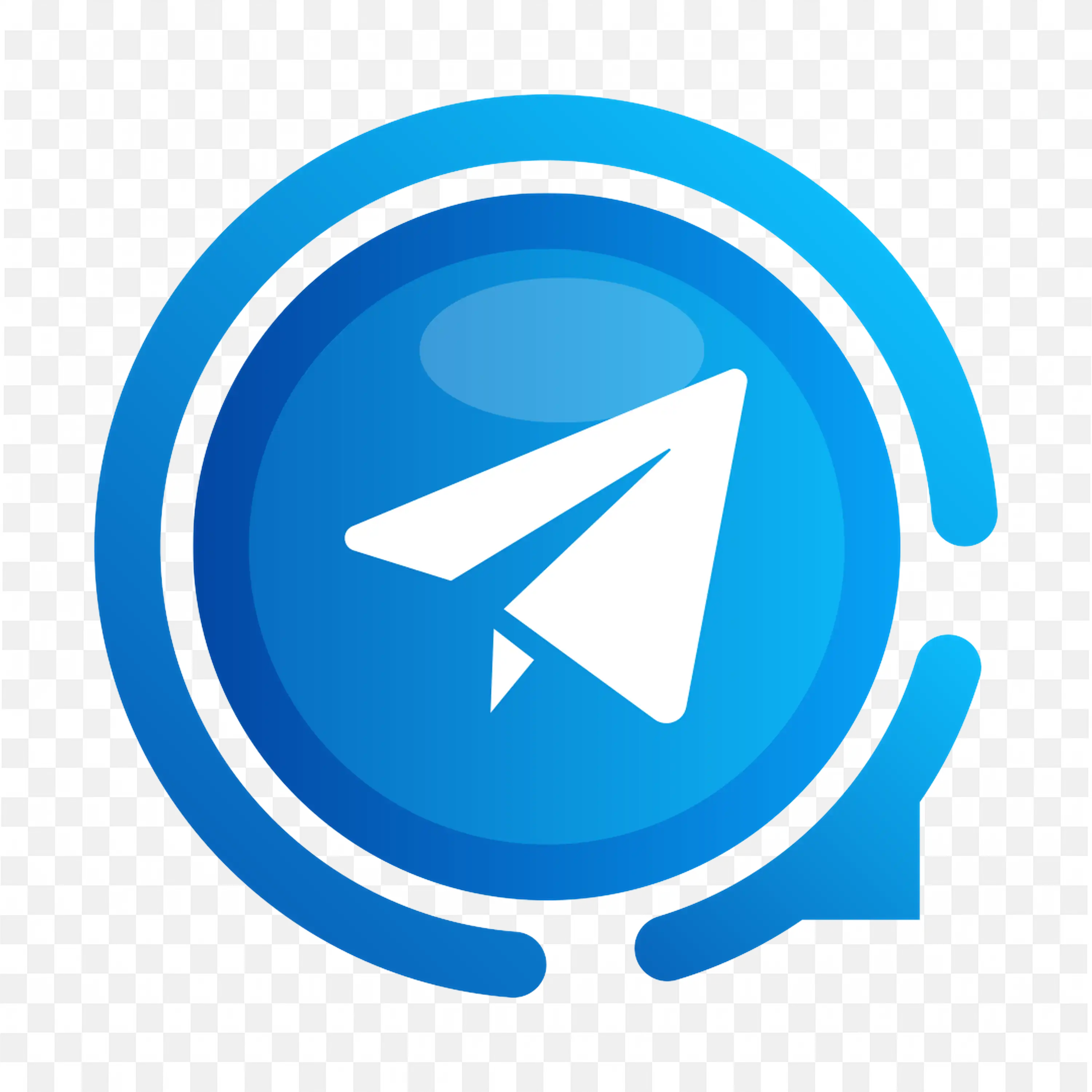 Blue Telegram Logo with Stylish Circular Design Frame PNG