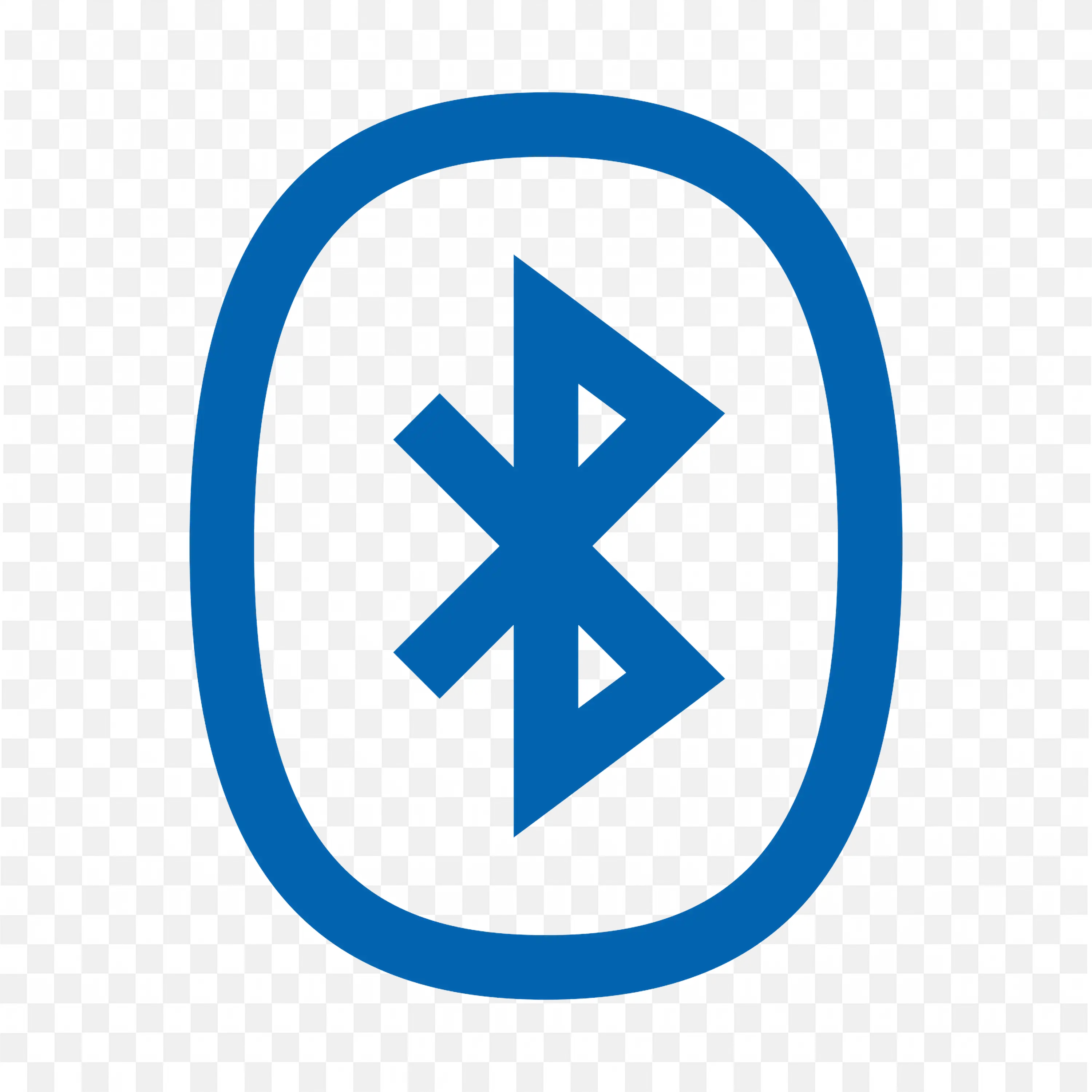 Bluetooth Icon inside oval with light Blue outline Logo