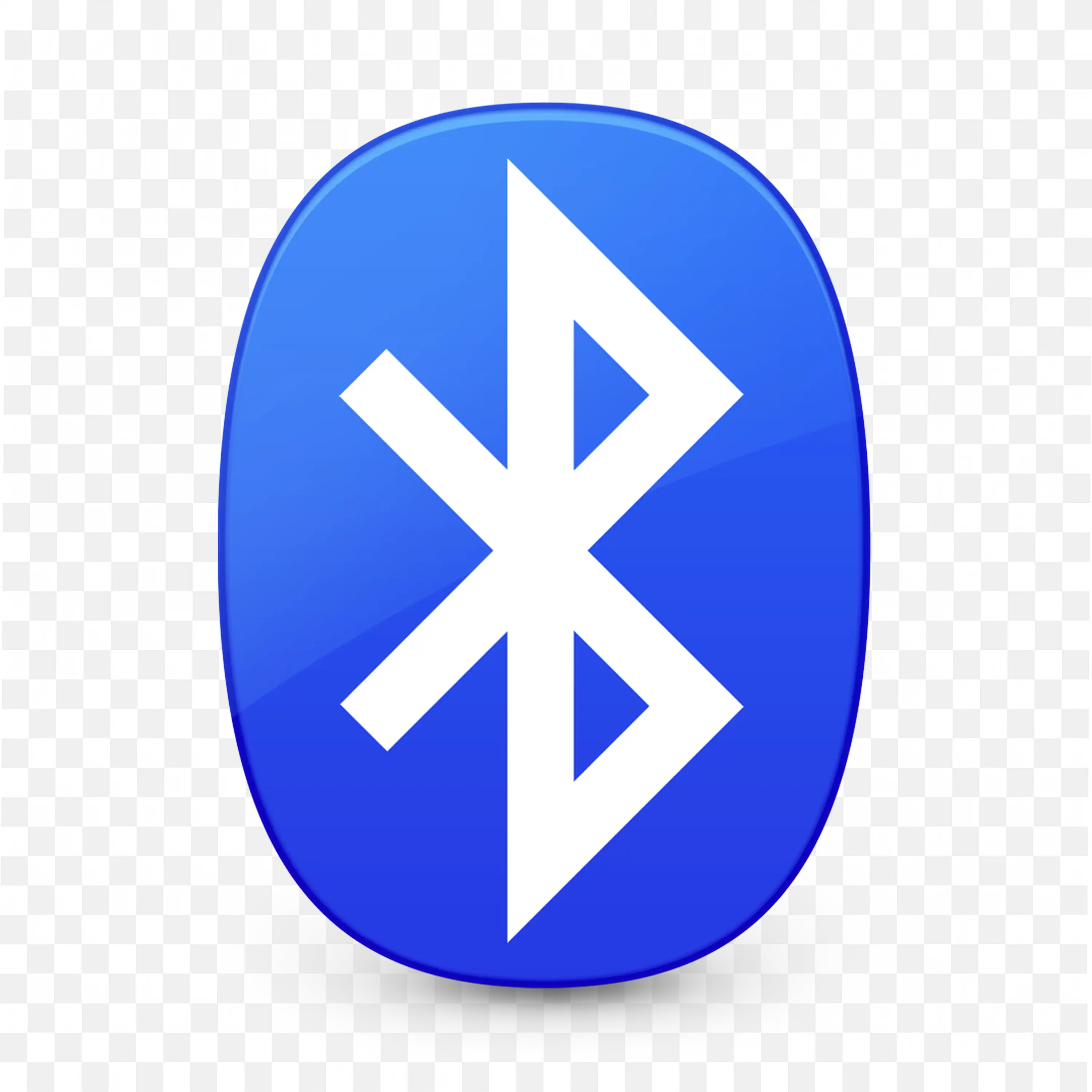 Bluetooth icon in Shiny blue 3D style with white symbol
