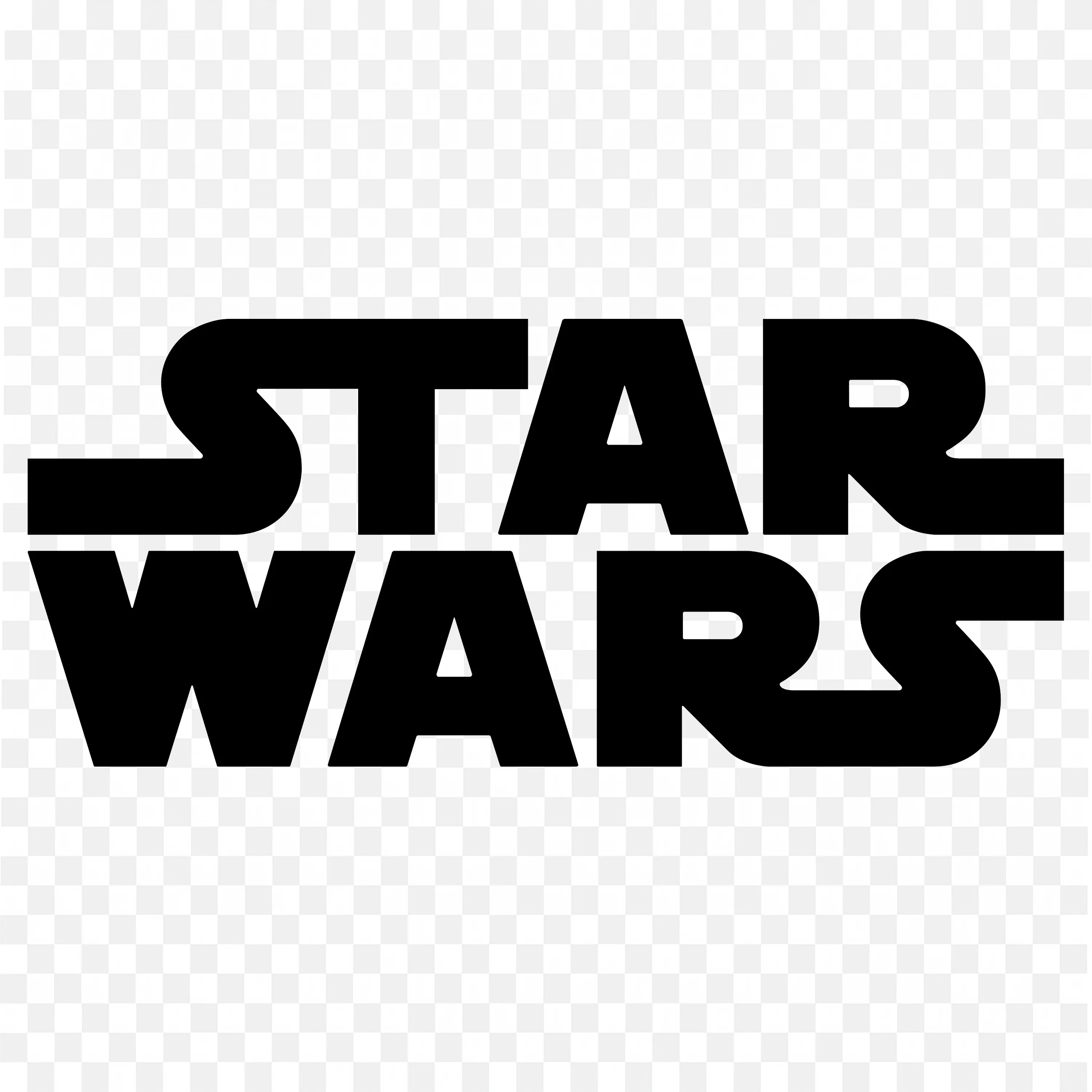 Bold Black Star Wars Logo in Strong Uppercase Font PNG