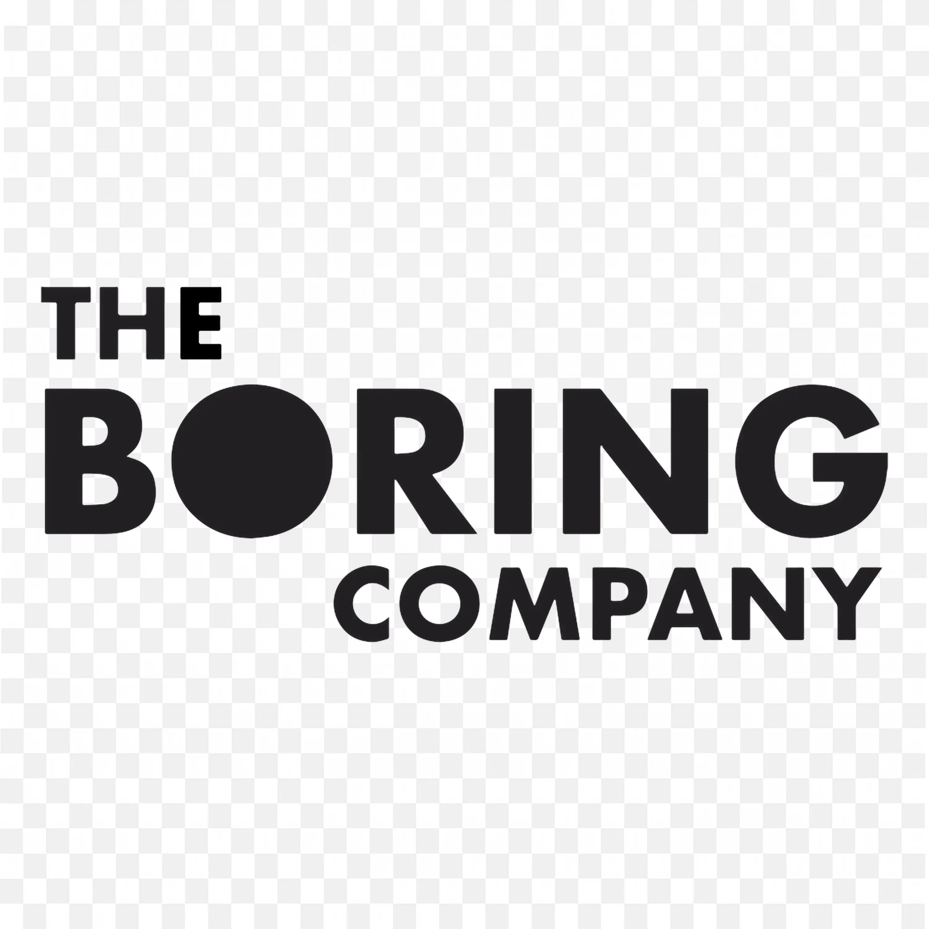 Boring Company logo in bold black text with circle O PNG