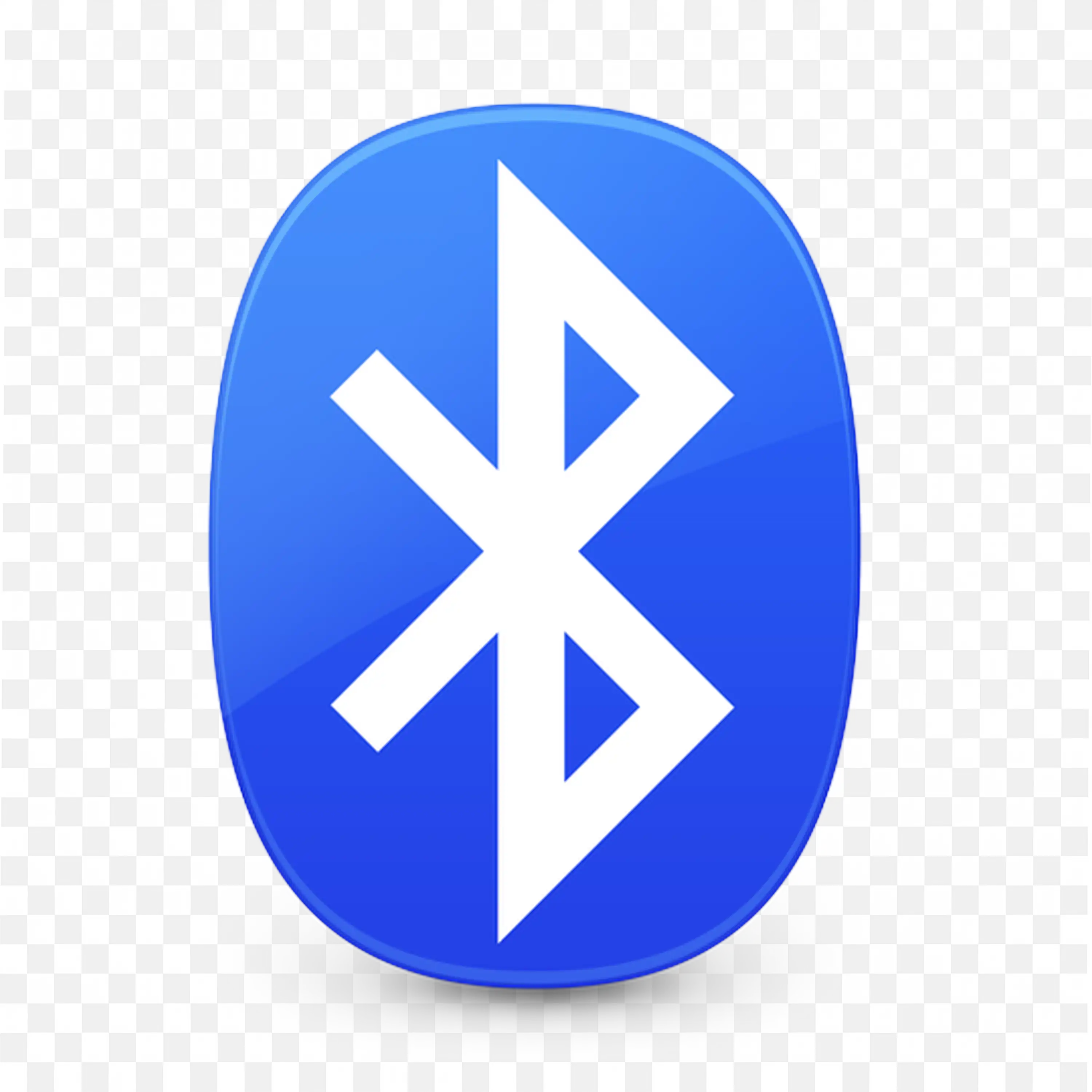 Bright blue Bluetooth icon with white symbol PNG free