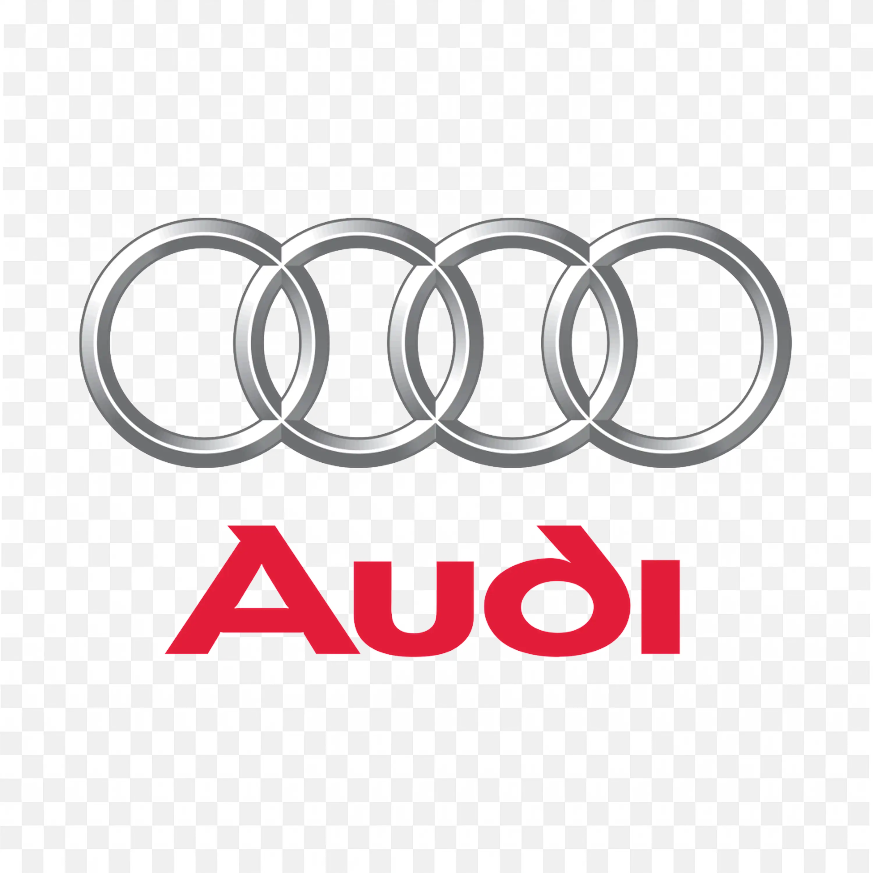 Car Manufacturer Brand Audi Logo with Text PNG download