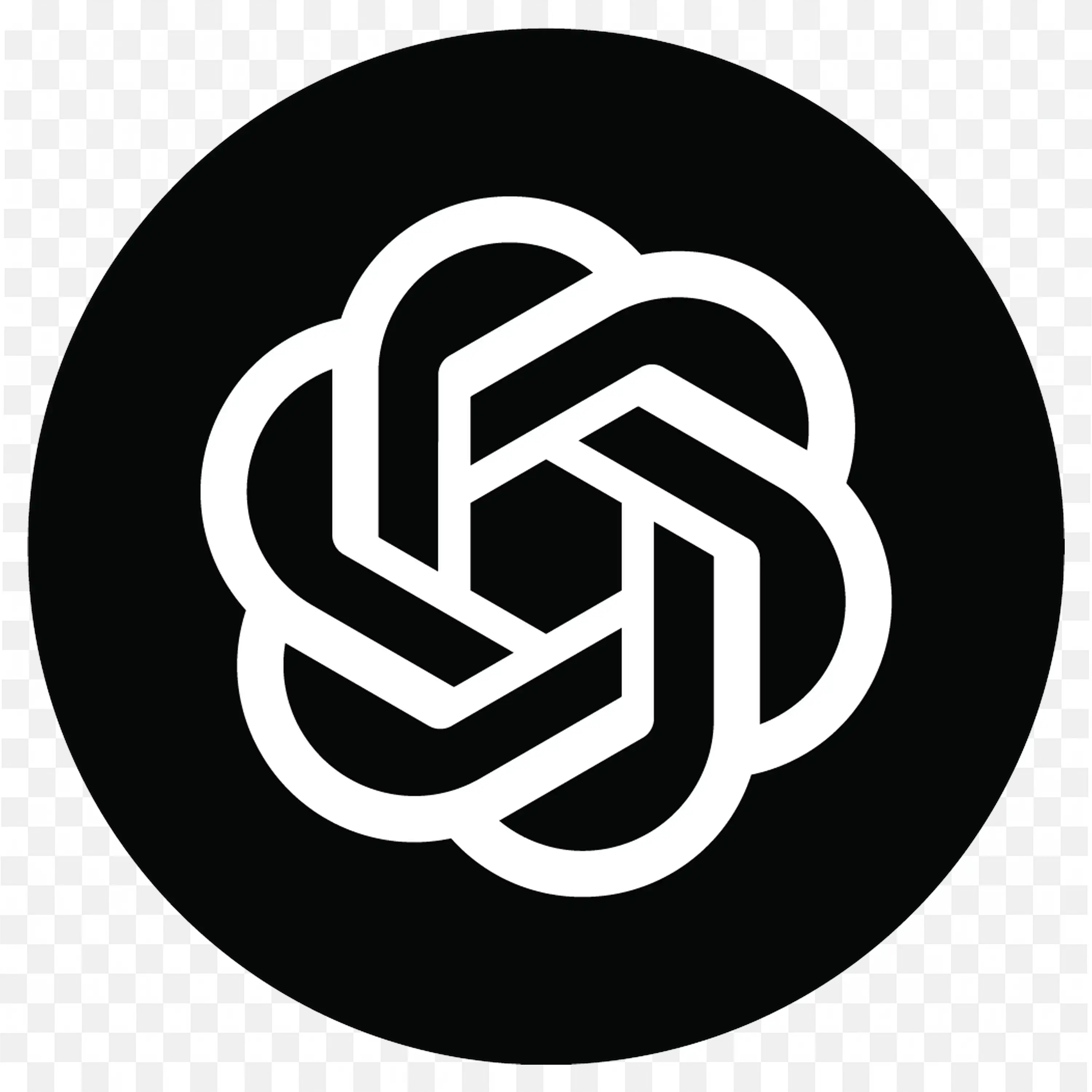 ChatGPT Logo with White on Black Circle free PNG download