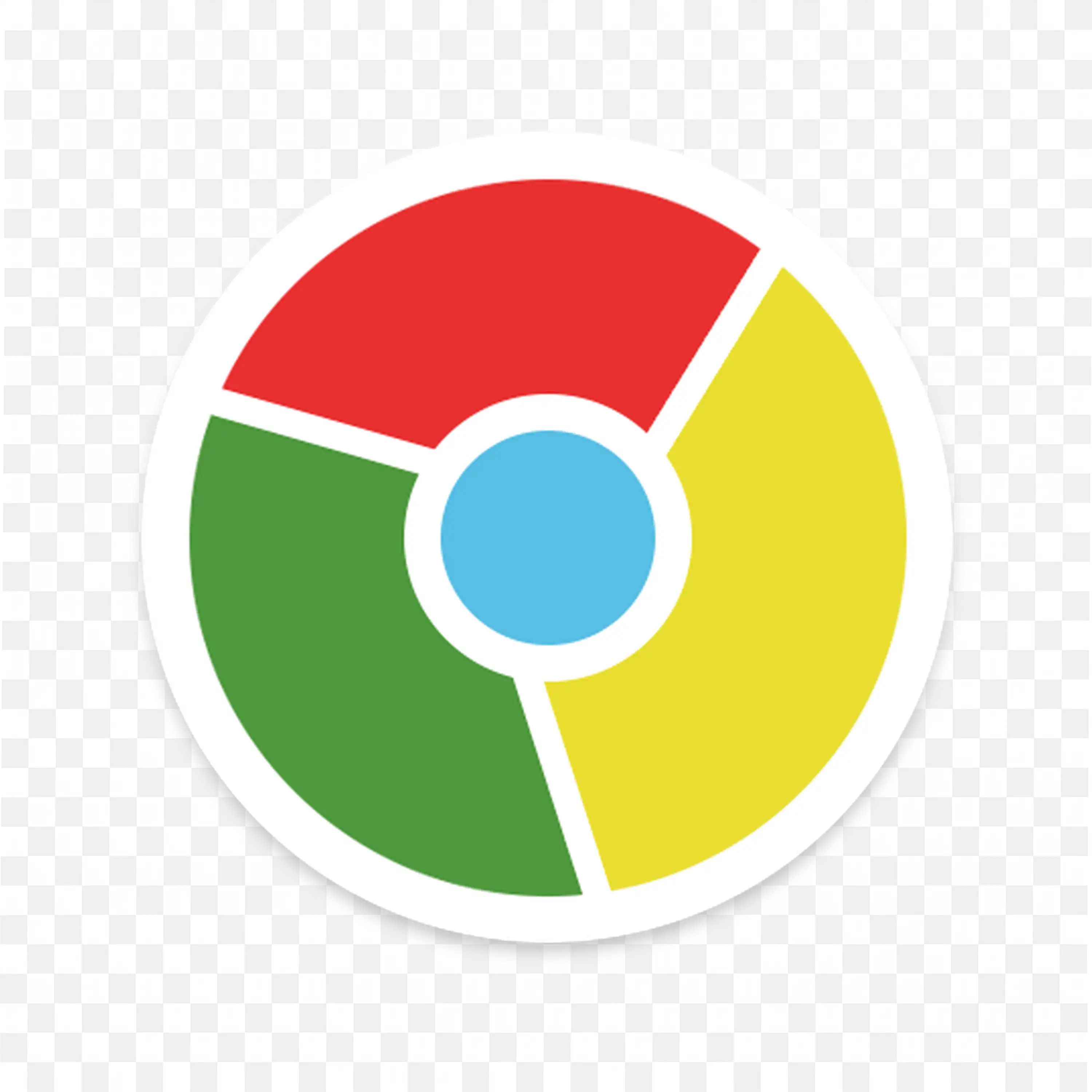 Chrome Icon with Simple Colours and white Outline PNG free