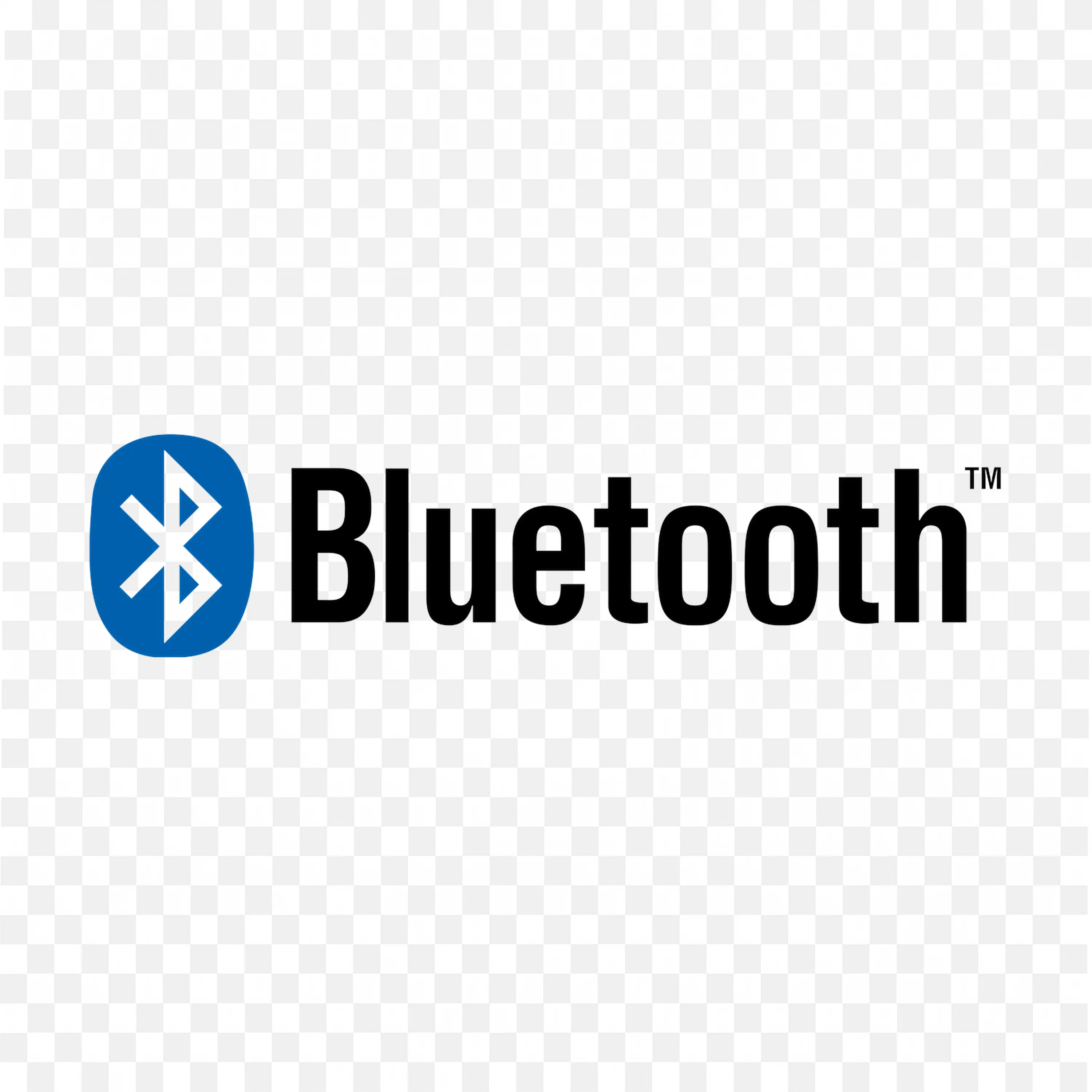 Classic Bluetooth symbol with text in black Logo PNG free