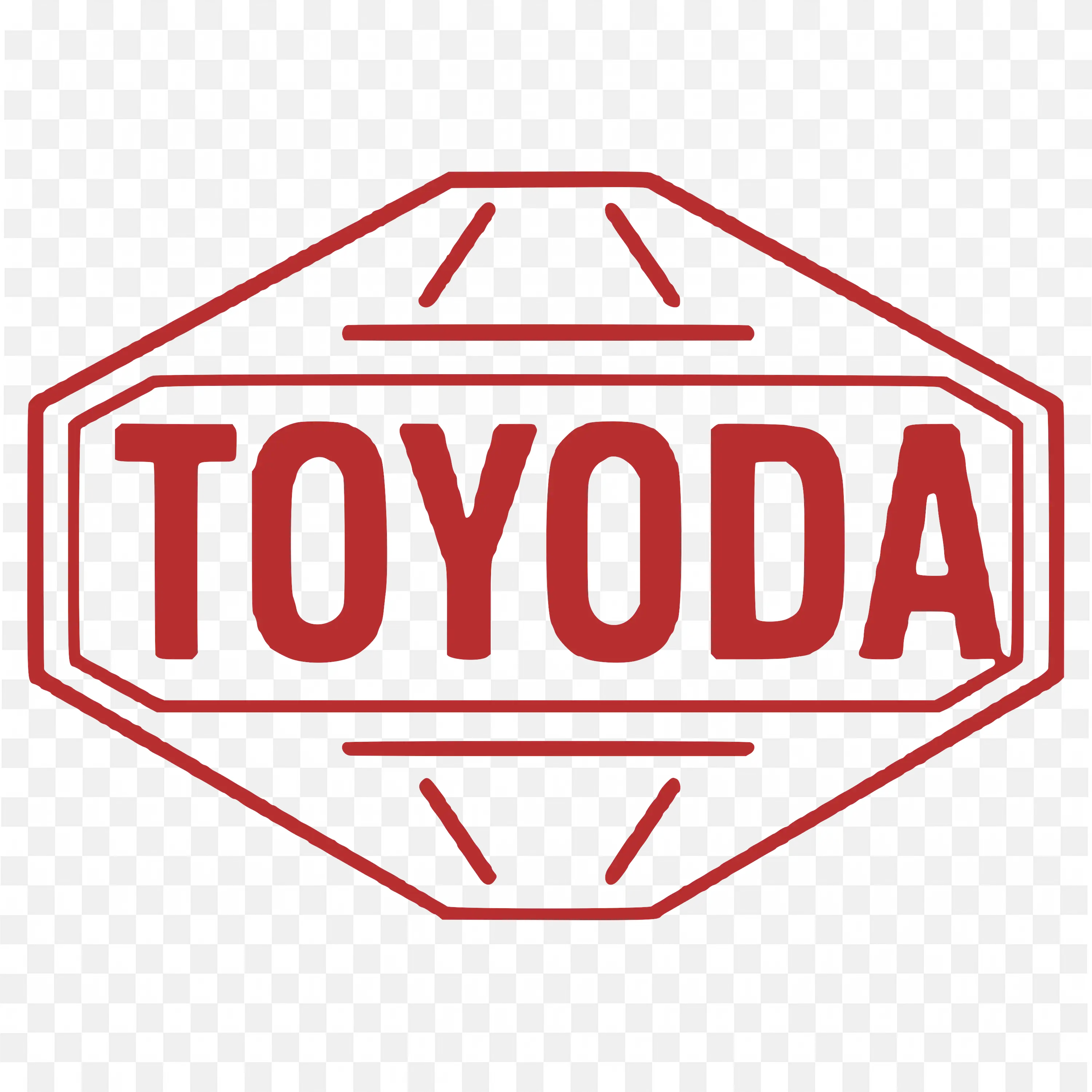 Classic Toyoda Hexagon Logo in Red PNG for free download