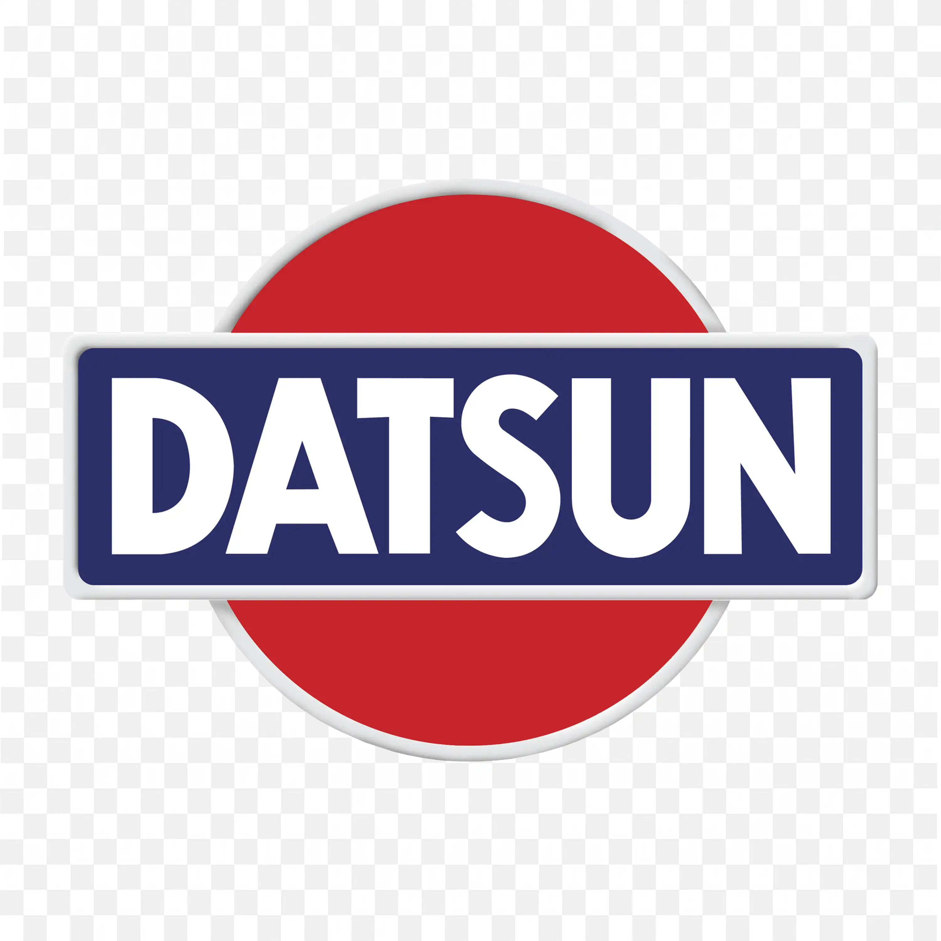Datsun Logo with Red Circle and Bold White Text free PNG