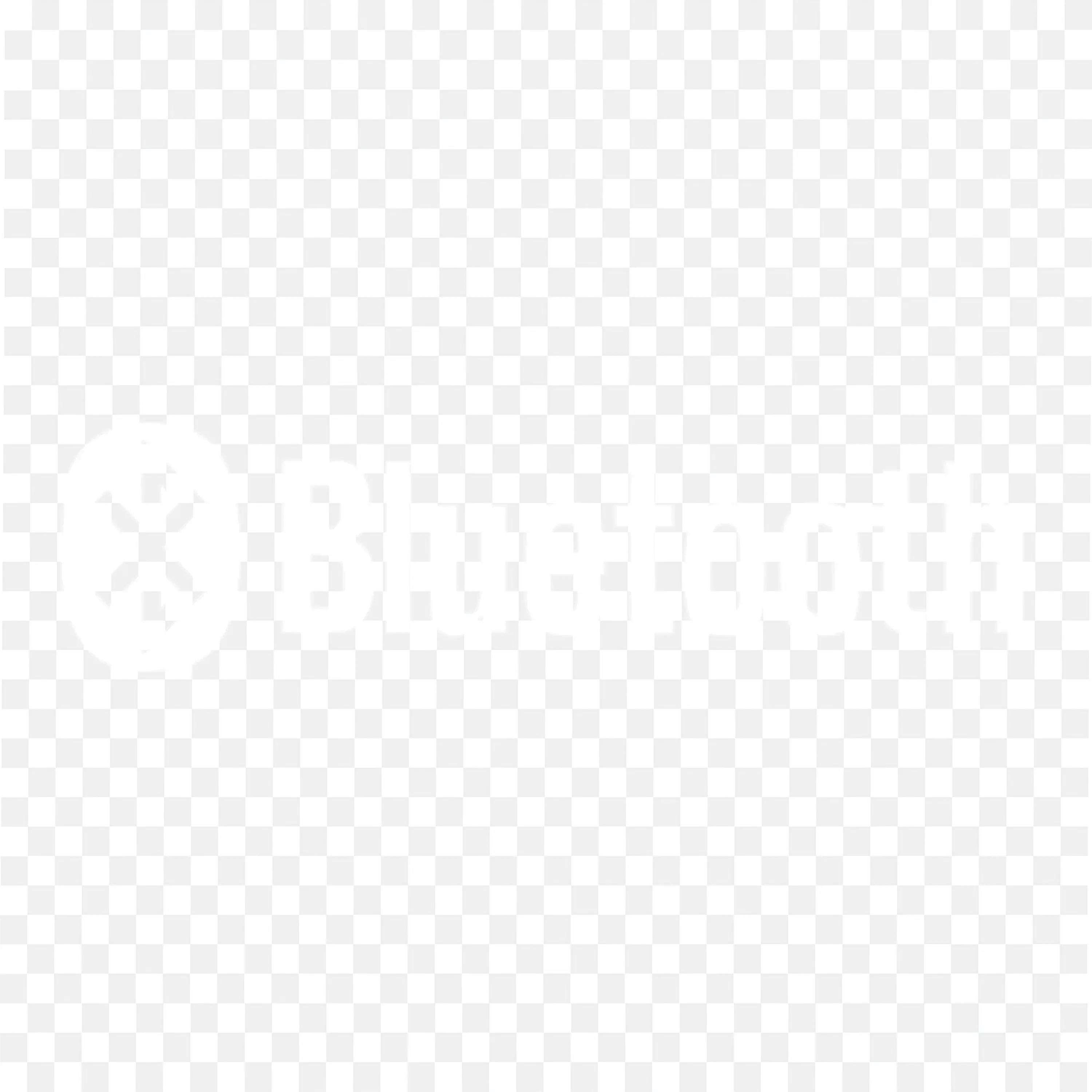 Faded white Bluetooth text and icon logo PNG free download