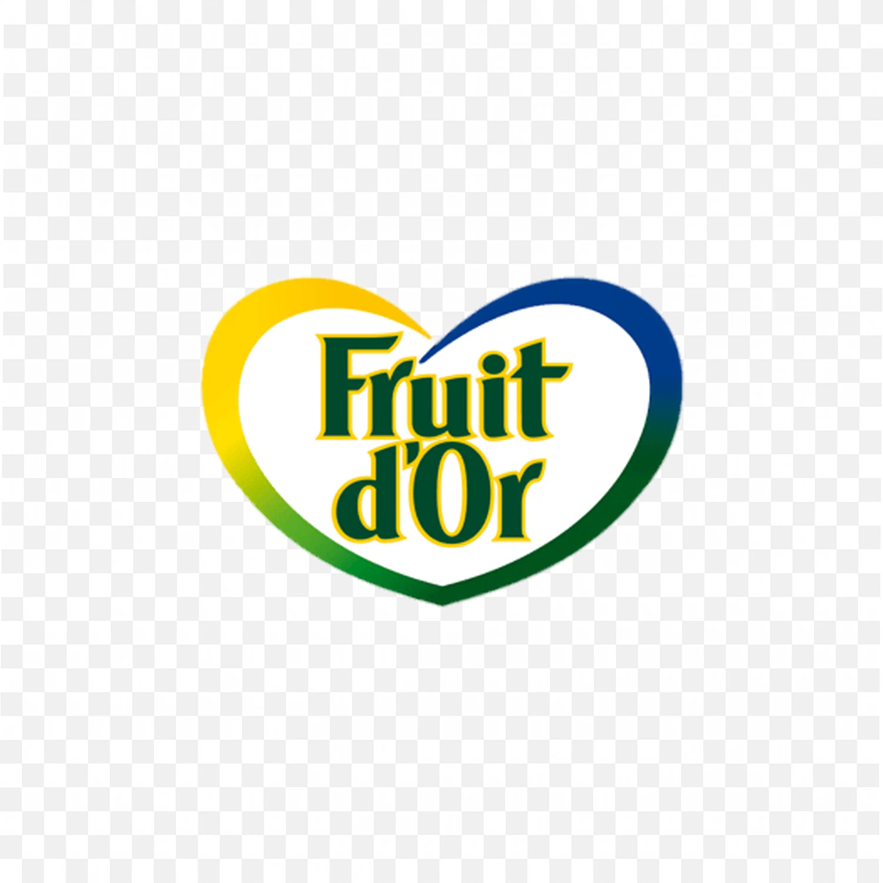 Fruit d Or Heart Logo with Green and Yellow Text PNG Image