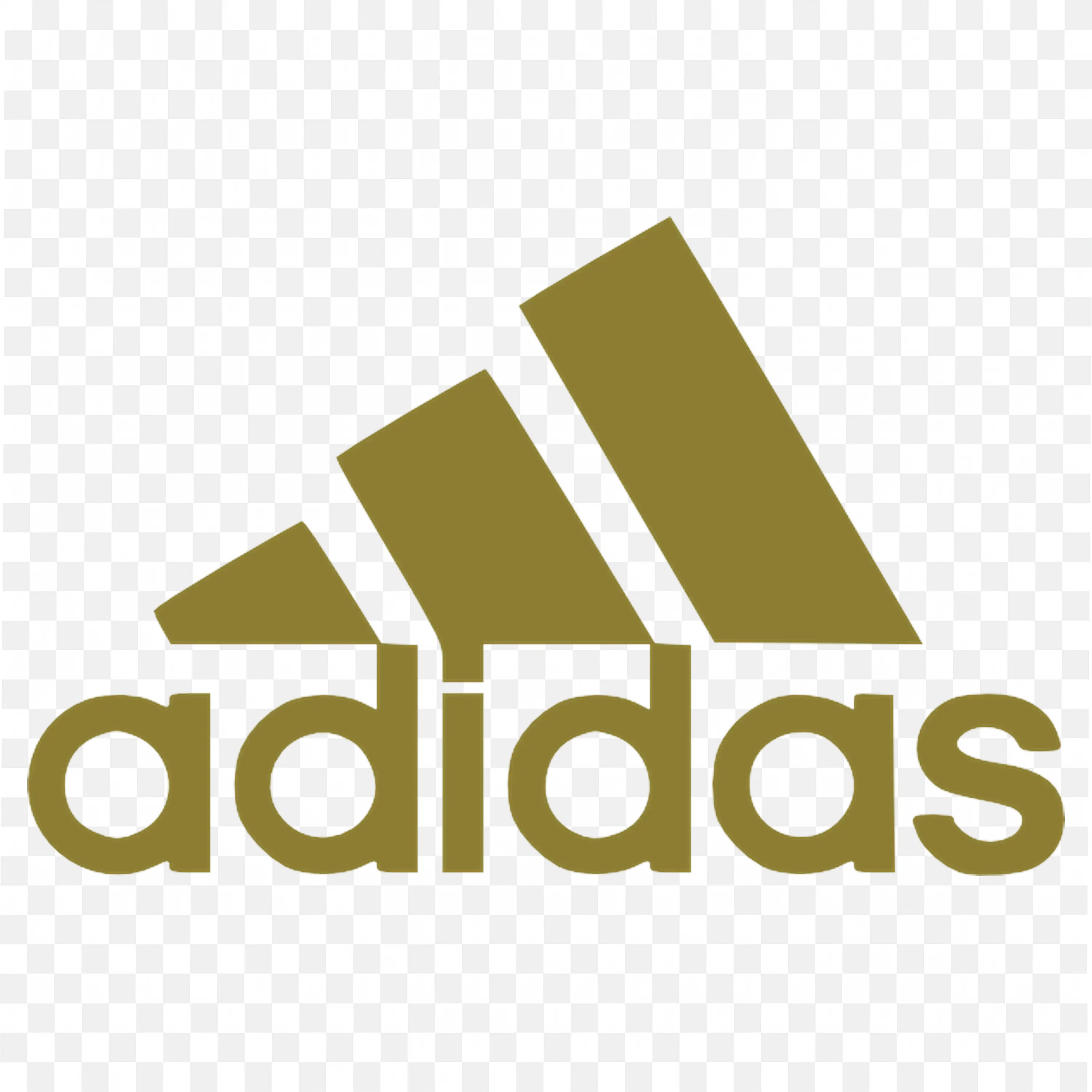 Gold three stripes Adidas logo with lowercase text PNG