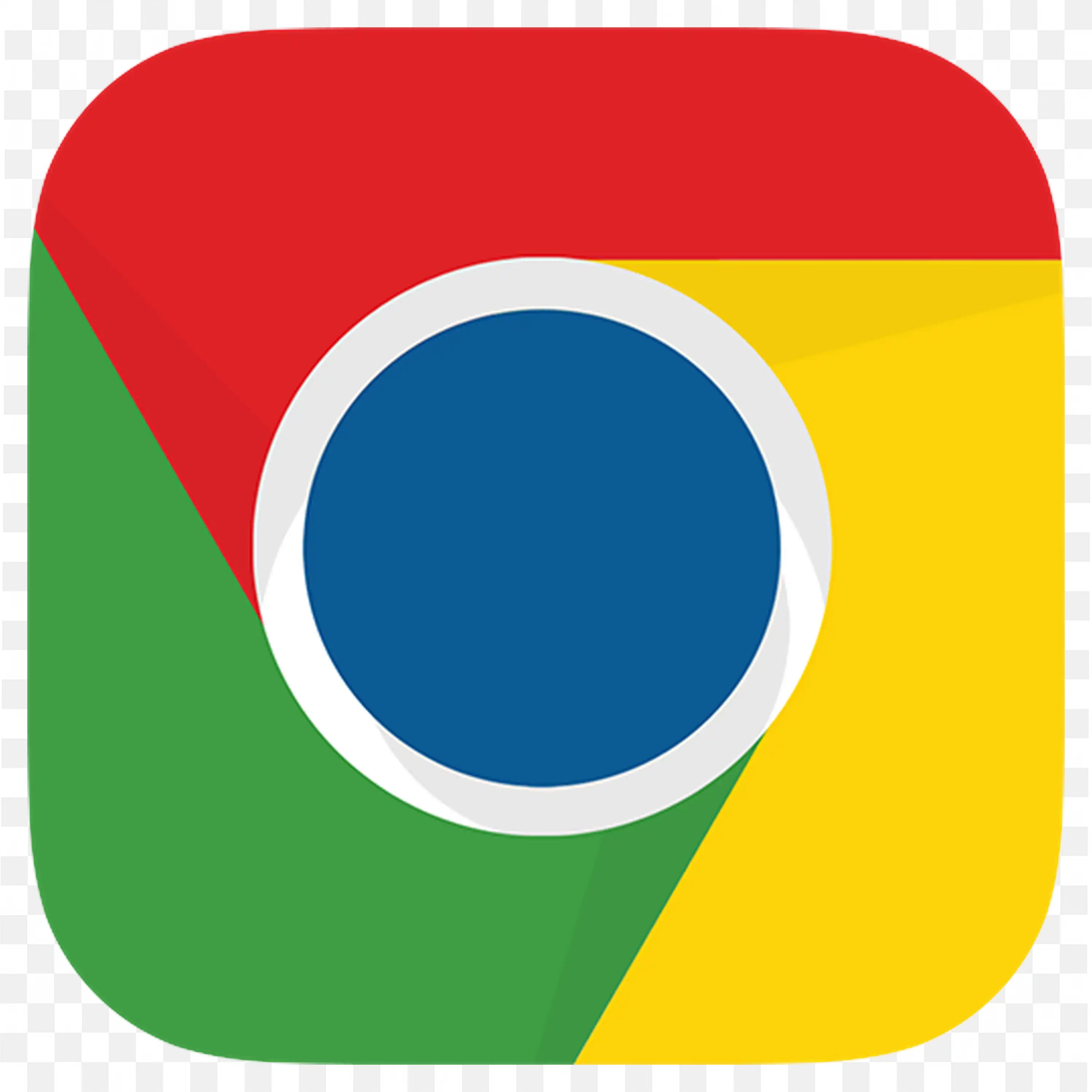 Google Chrome Logo with Square Style Flat Colour Design