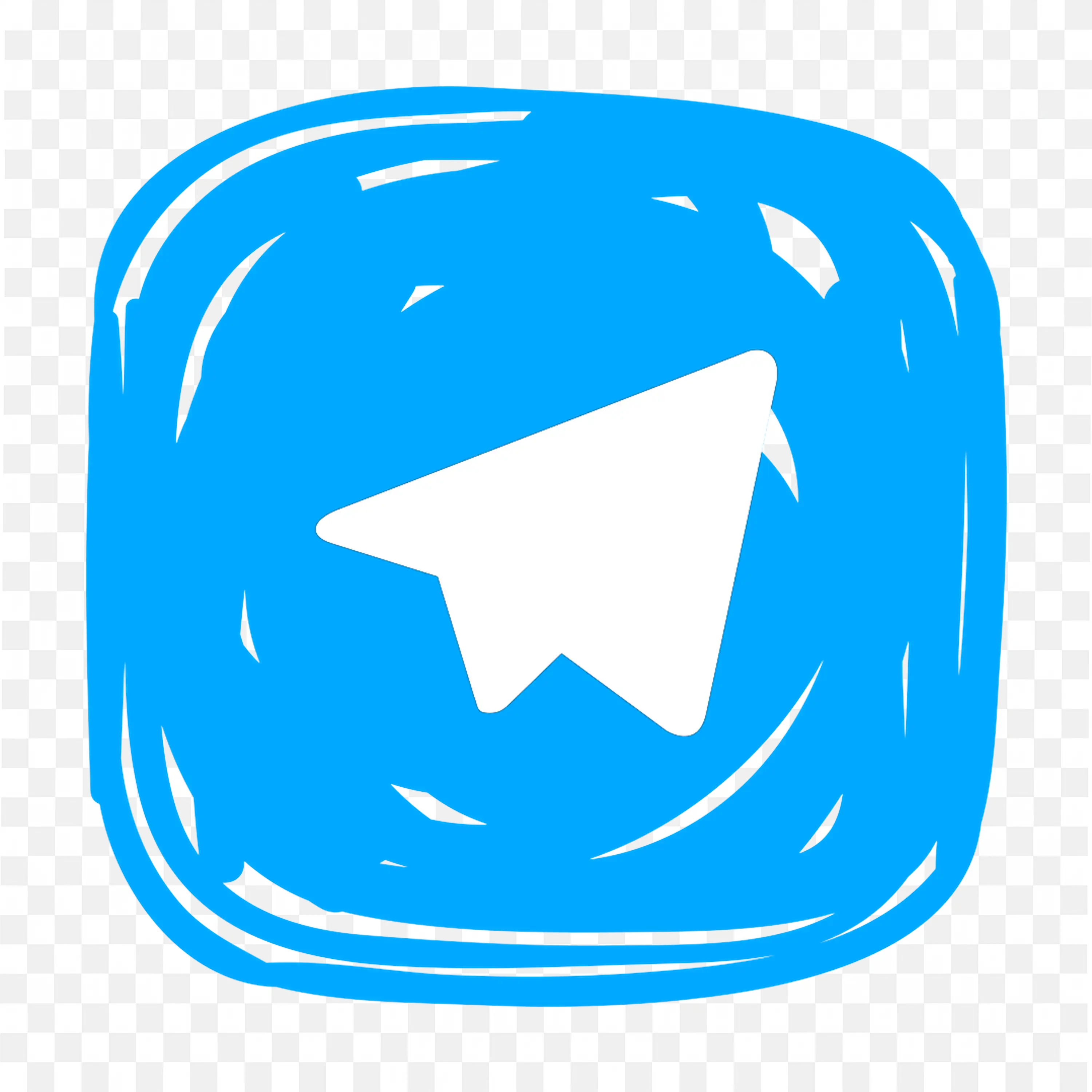 Graphic Design Blue Telegram Logo in Square free PNG Logo