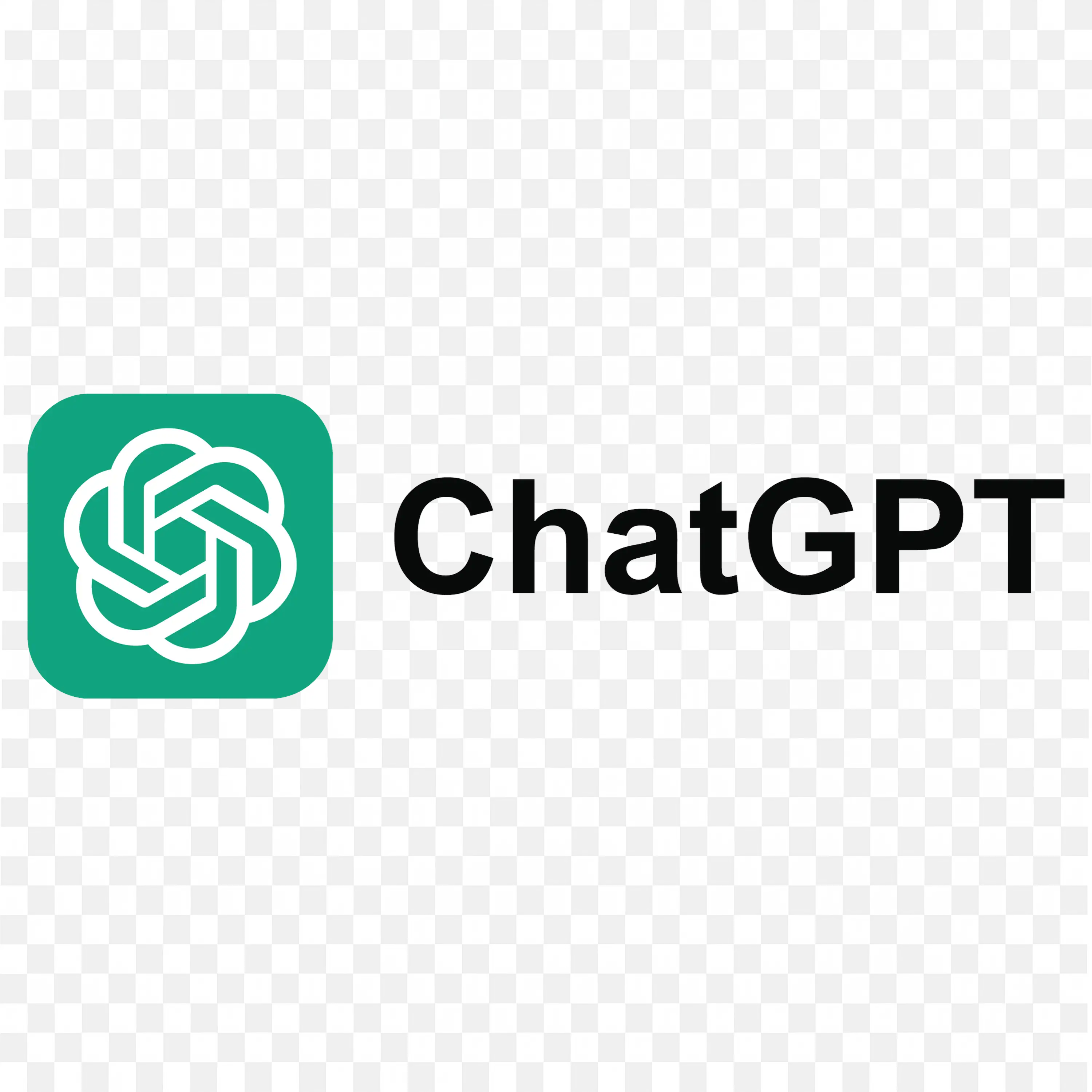 Green ChatGPT Icon with Black Text Combo Logo PNG free