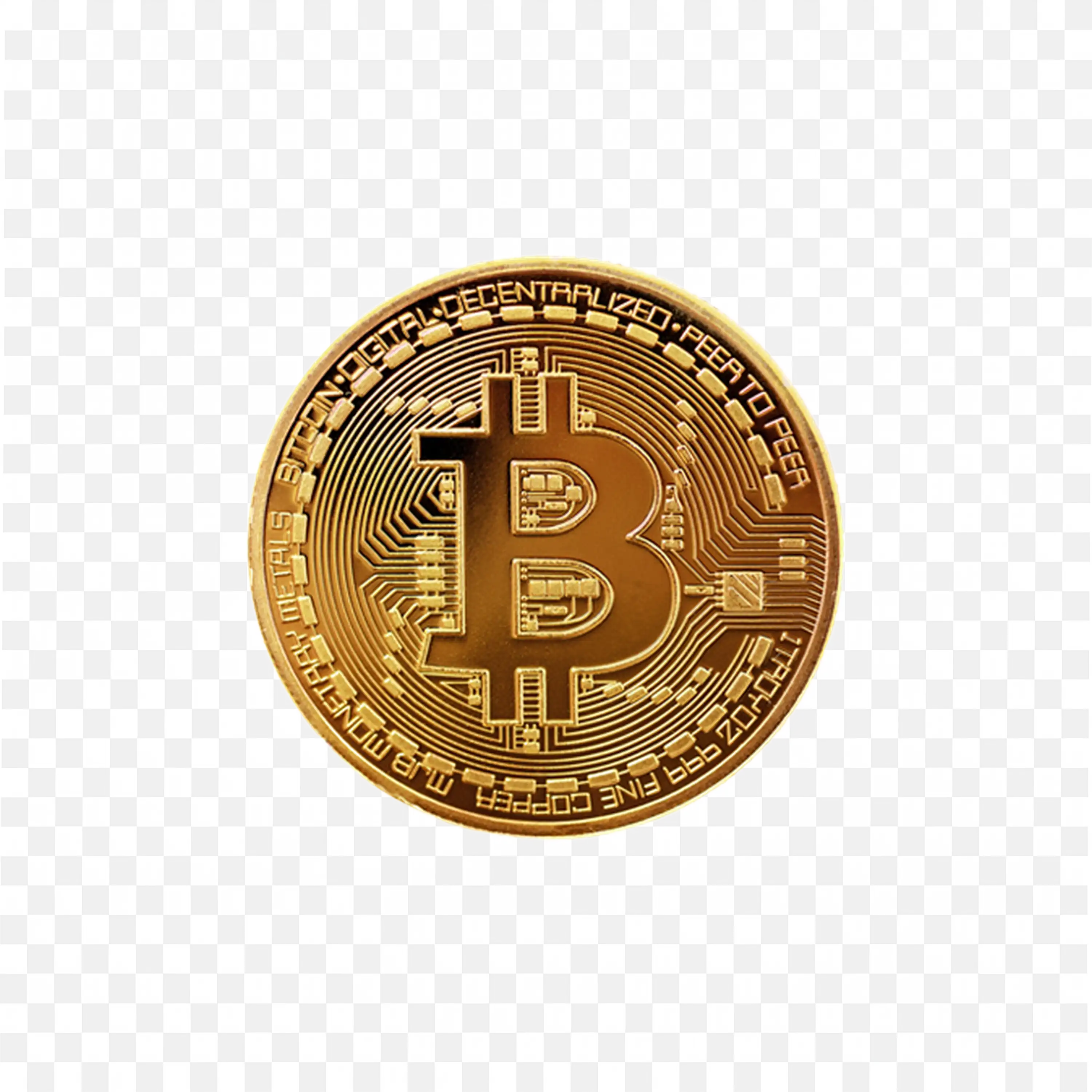 HD PNG of a Bitcoin Physical Coin Logo for free download