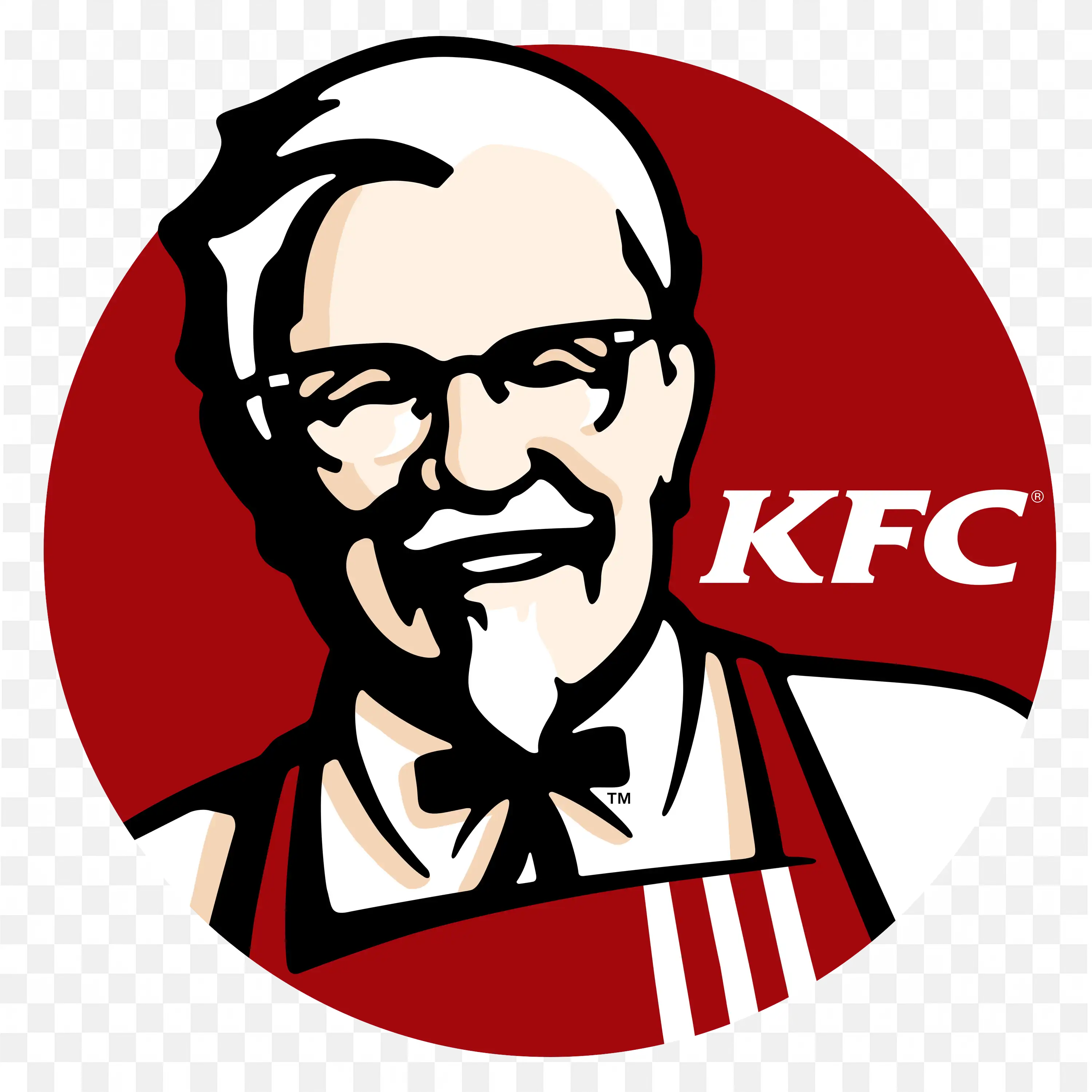 KFC Logo Colonel Sanders Red Circle Black White PNG image
