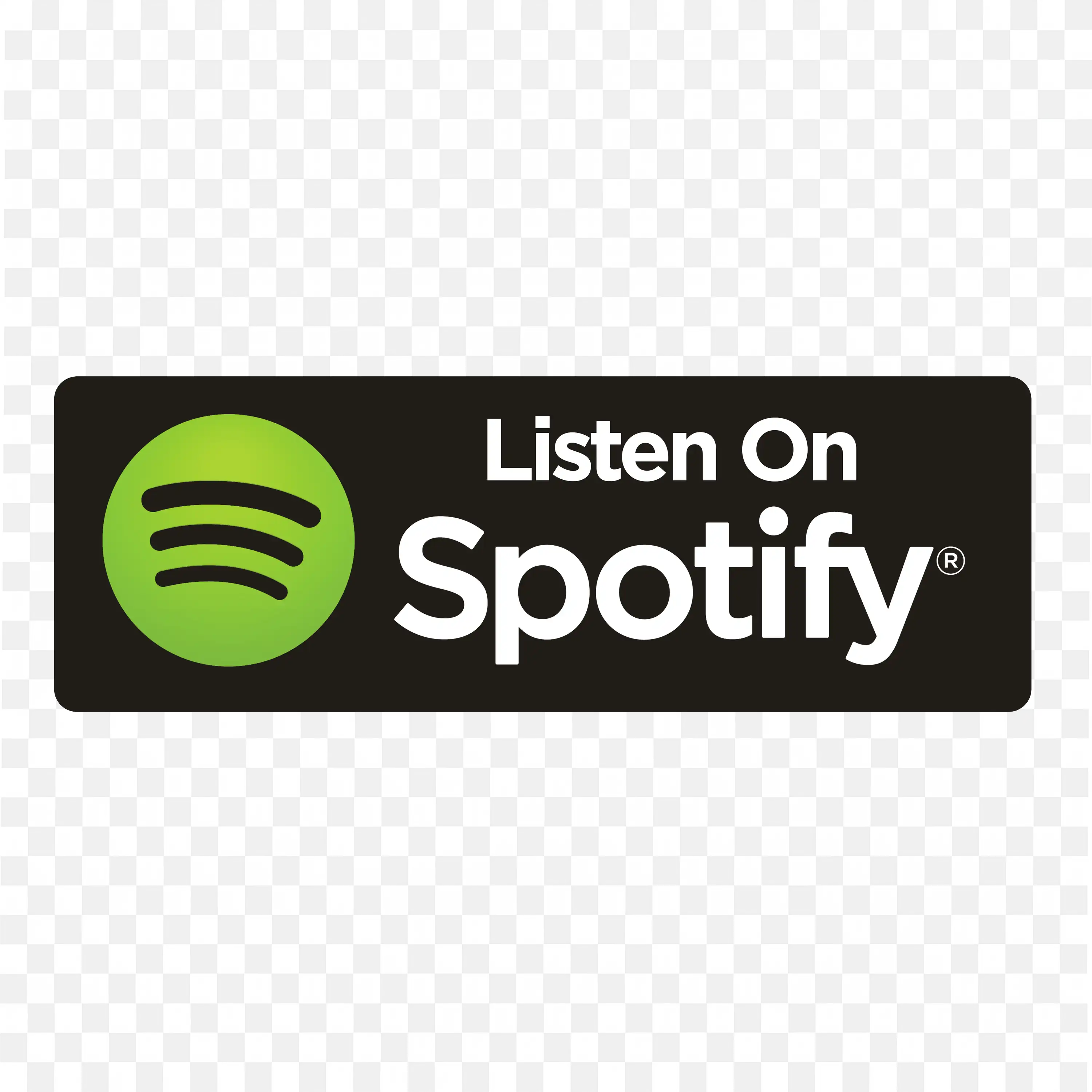 Listen on Spotify Logo with Black Banner and Green Icon PNG