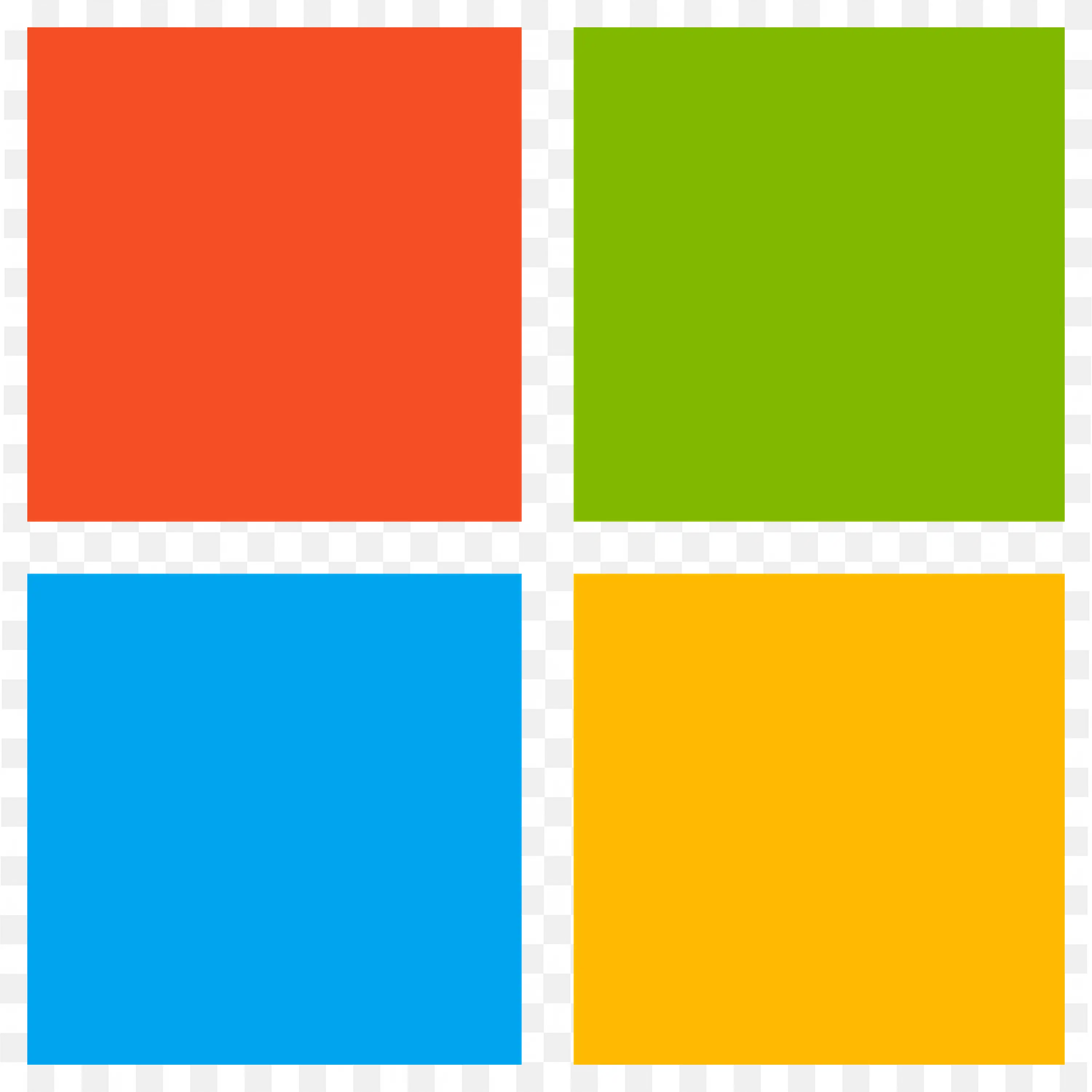 Microsoft with Four Coloured Squares in Window Style Logo