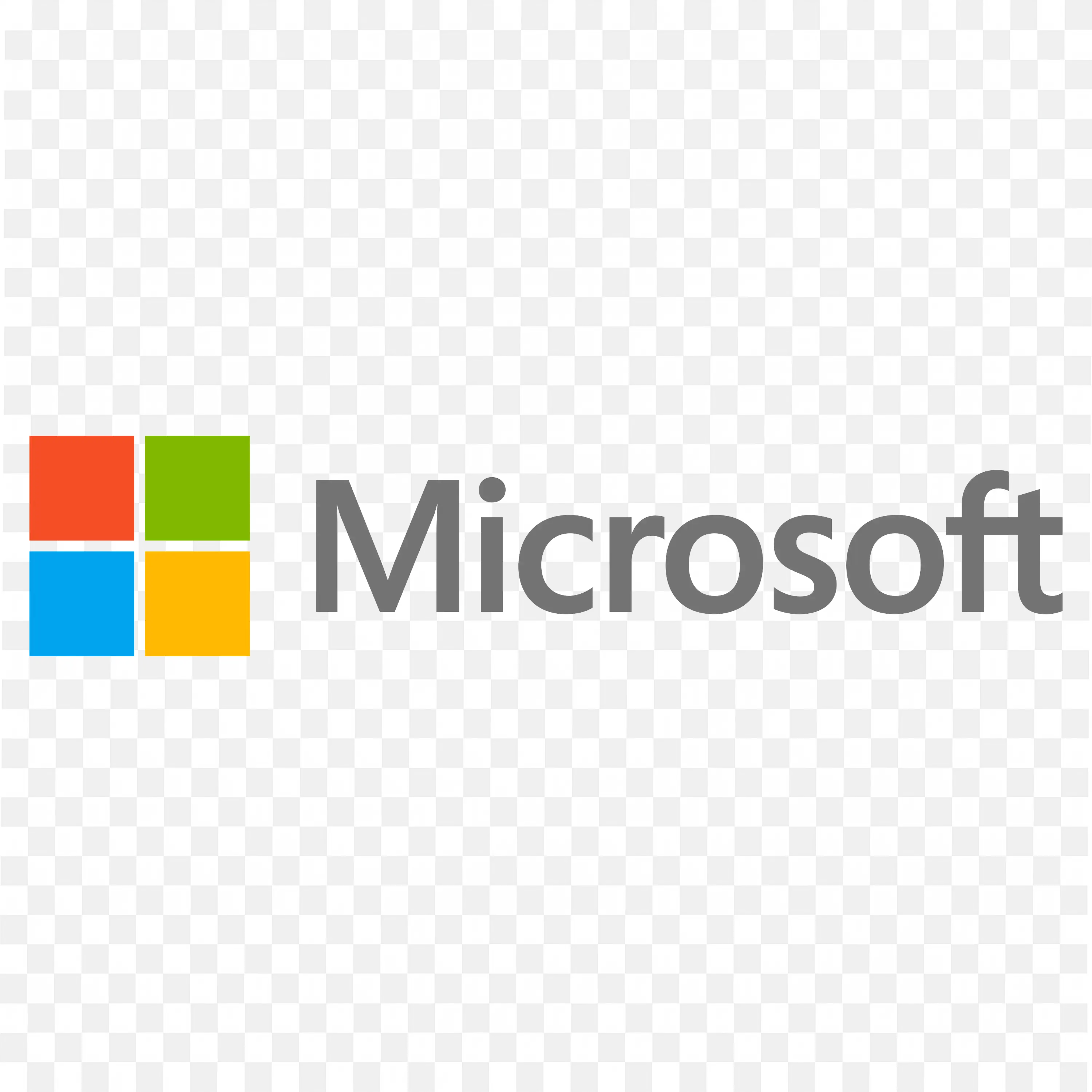 Microsoft Logo with Text and Icon in Colourful Grid Style