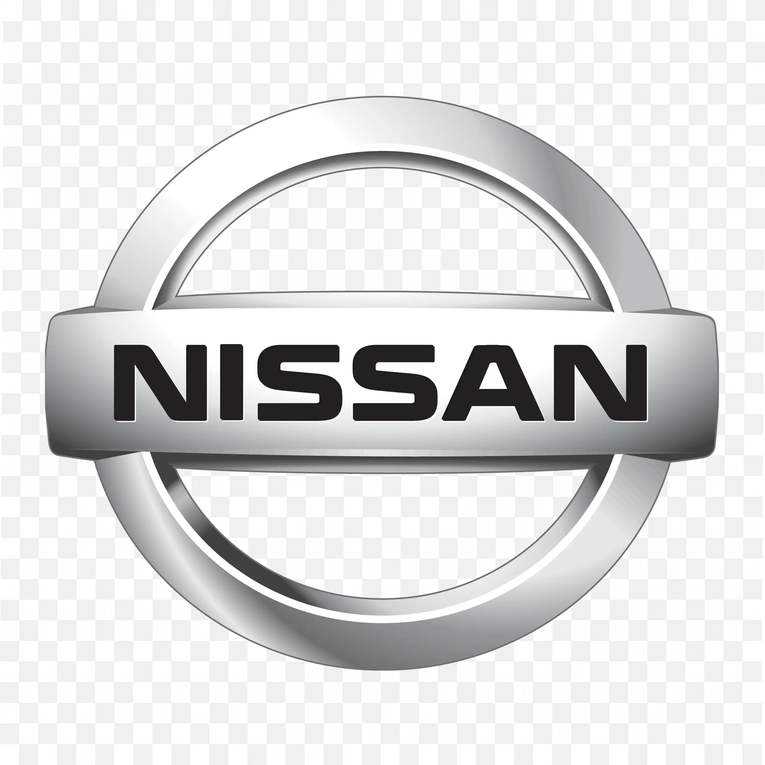 Modern Nissan Logo with Silver Ring and Bold Font free PNG