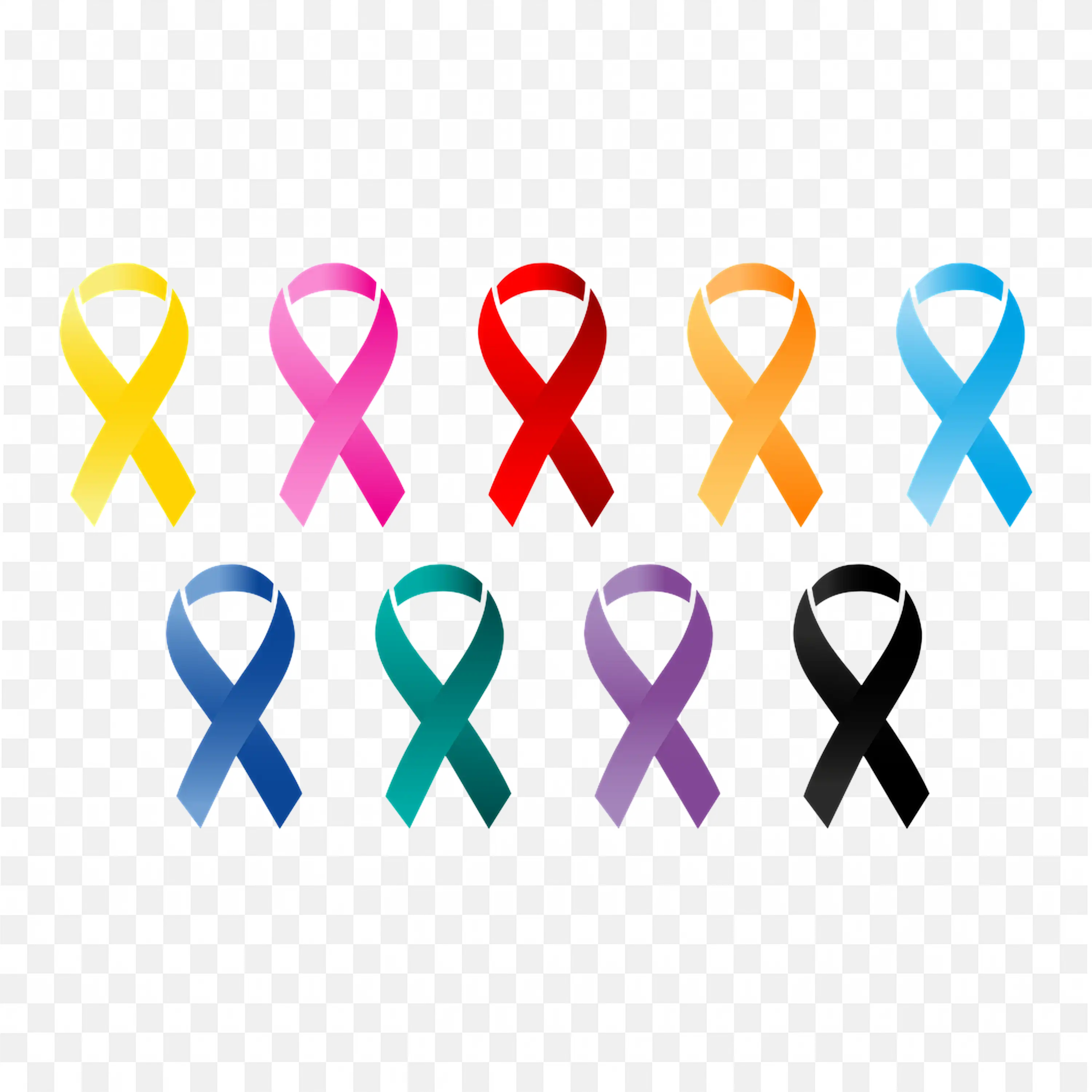 Download Multiple Awareness Ribbons in Colours Logo PNG