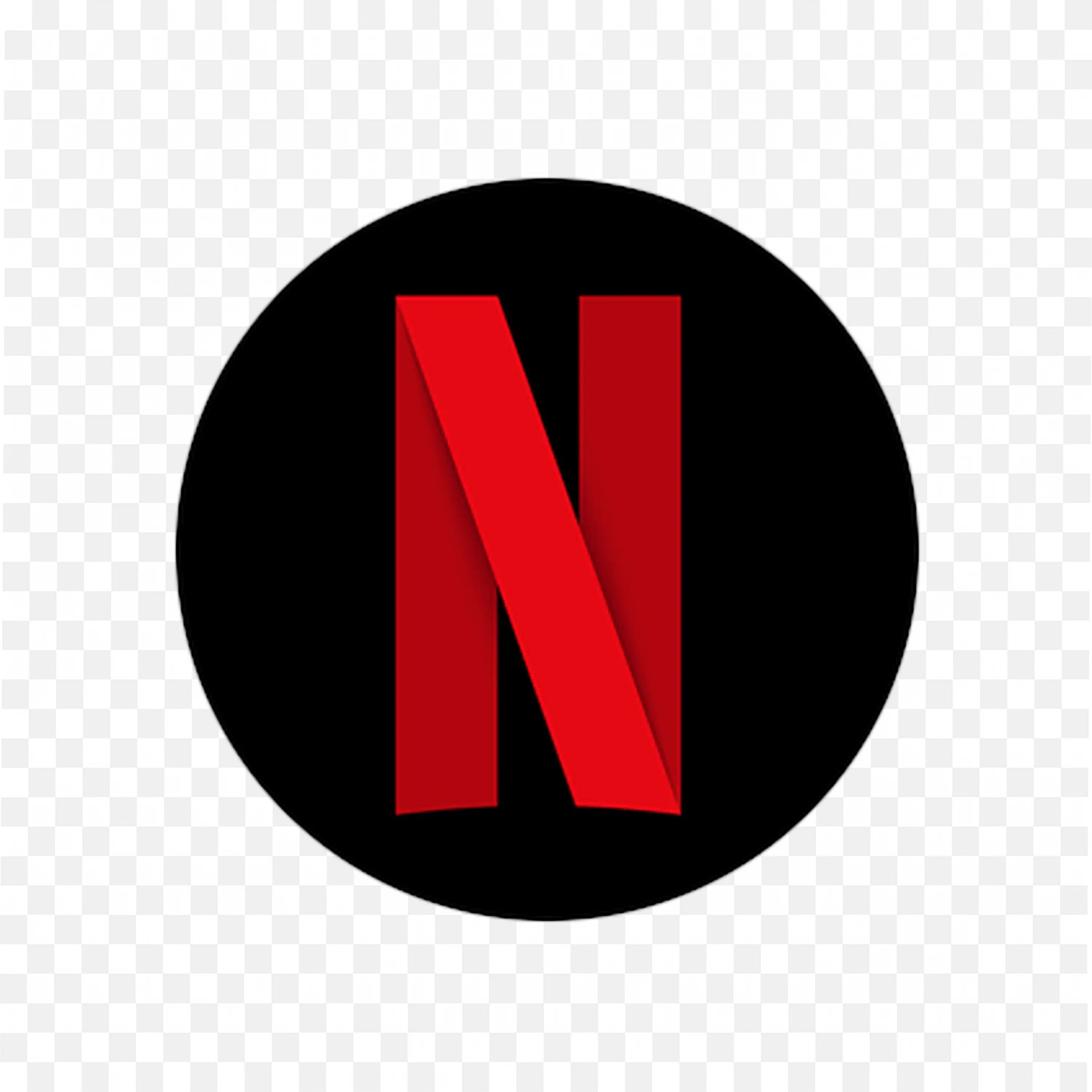 Netflix Logo with Red N on Black Circle Background PNG