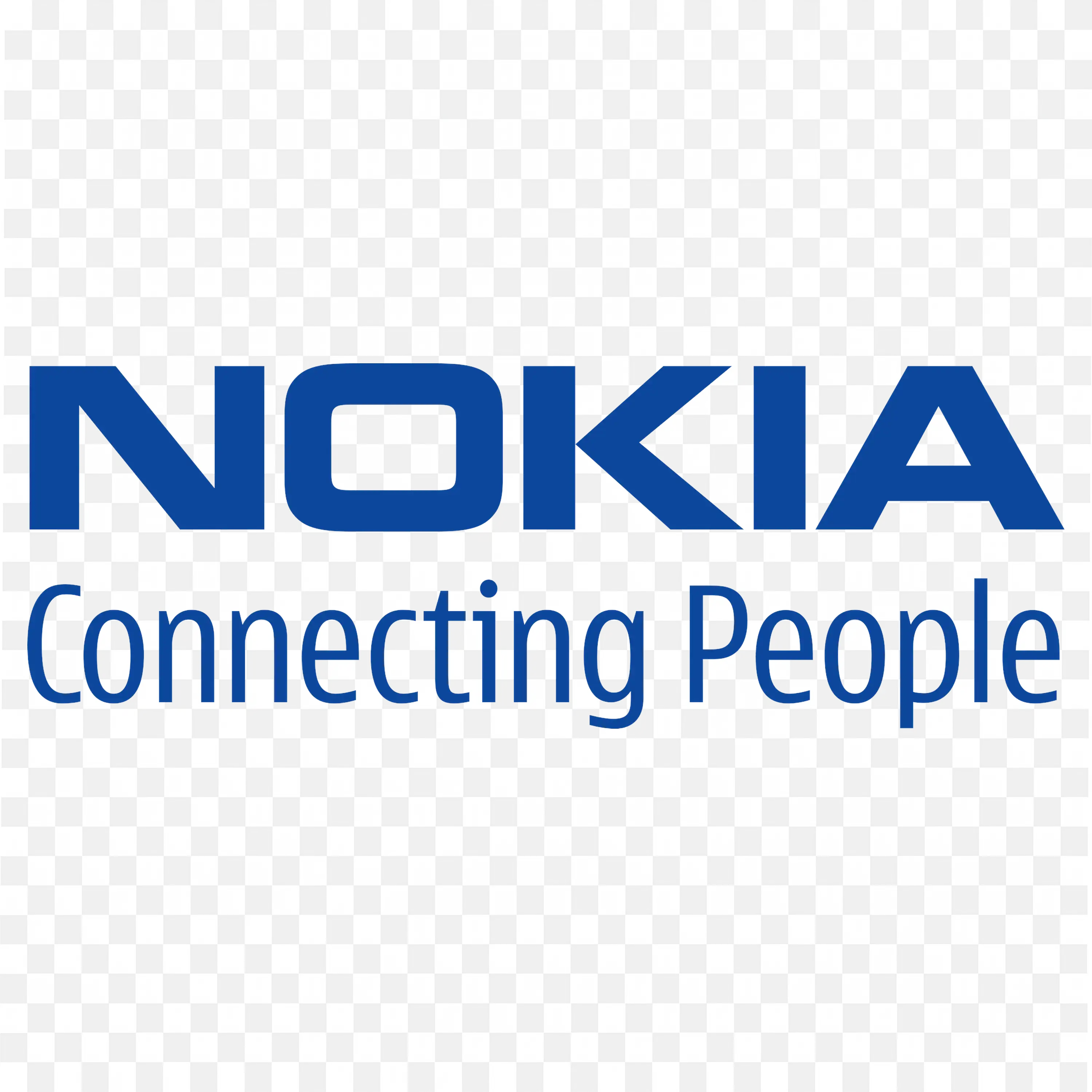 Download Nokia with Connecting People Blue Slogan Logo PNG