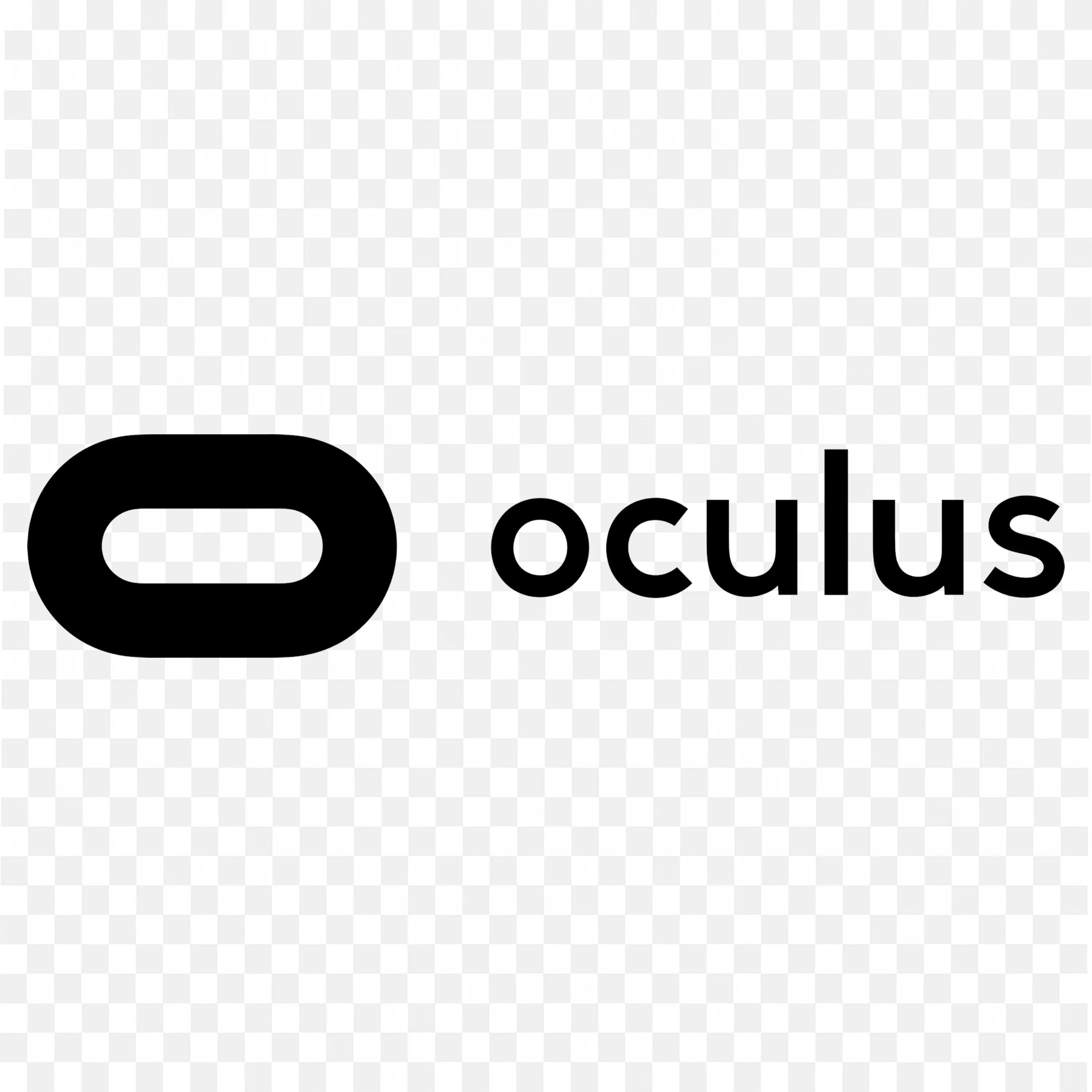 Oculus VR Brand with Black Oval and Wordmark Logo PNG free