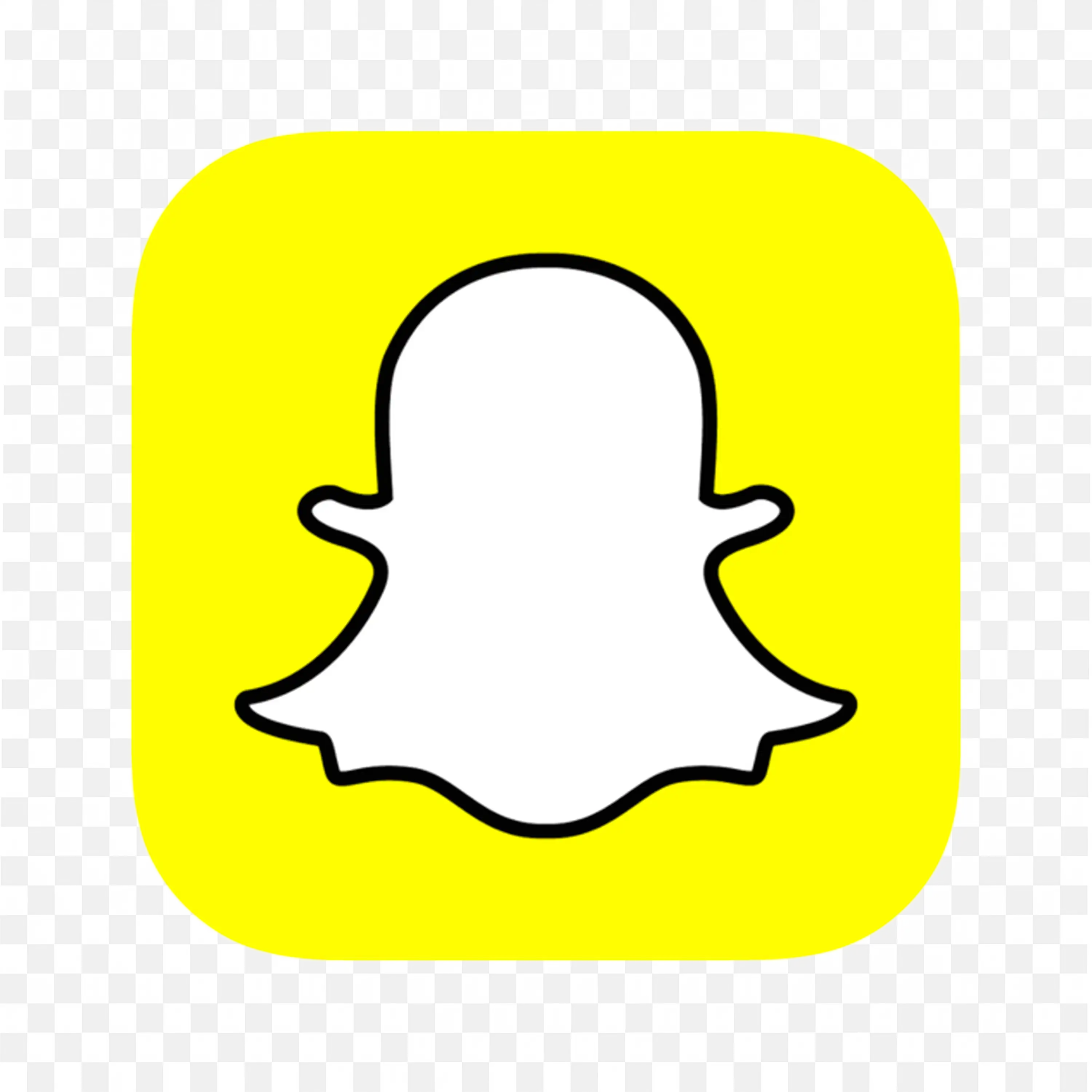 Official Snapchat Logo with Bold Yellow Background PNG