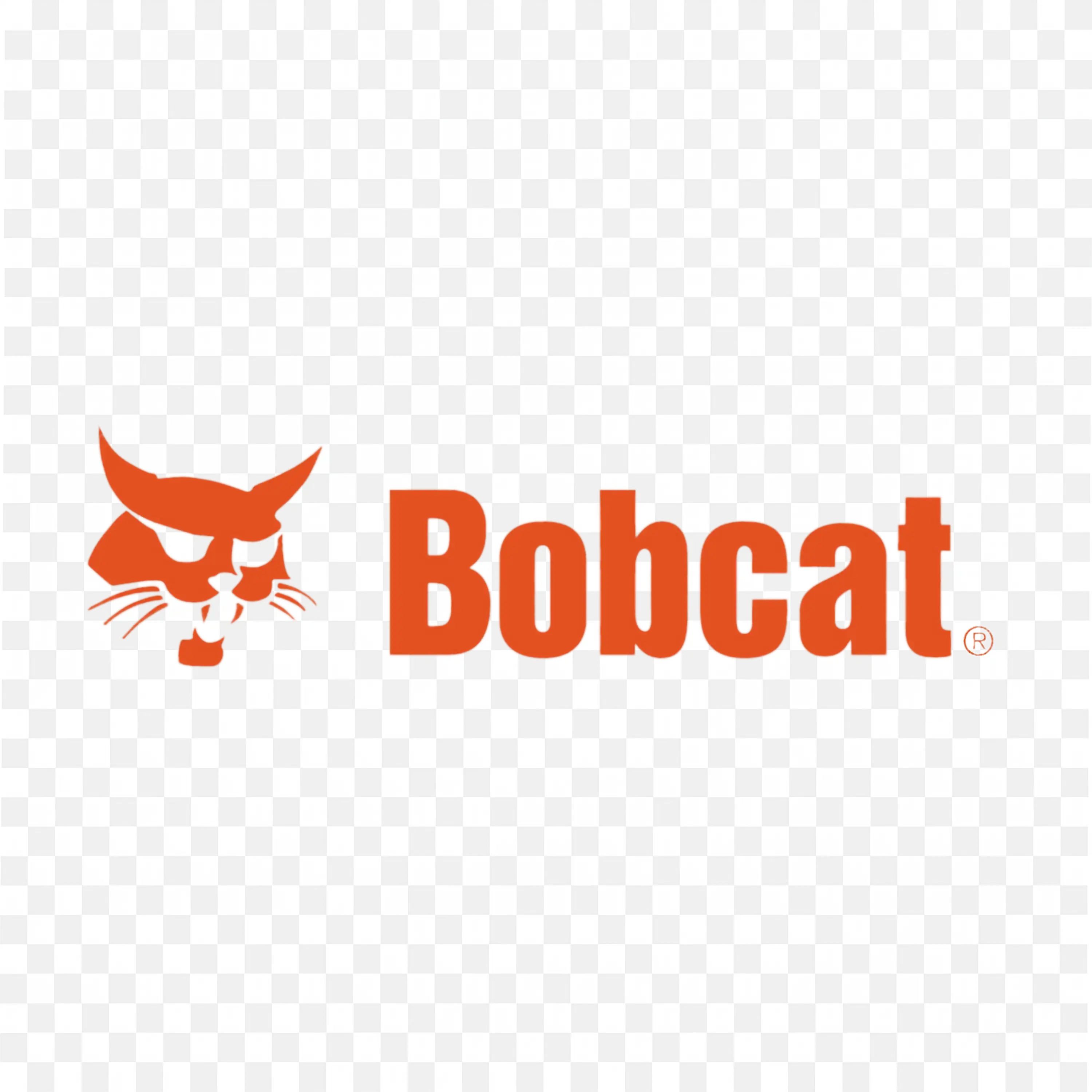 Orange Bobcat logo with fierce cat face and bold text PNG