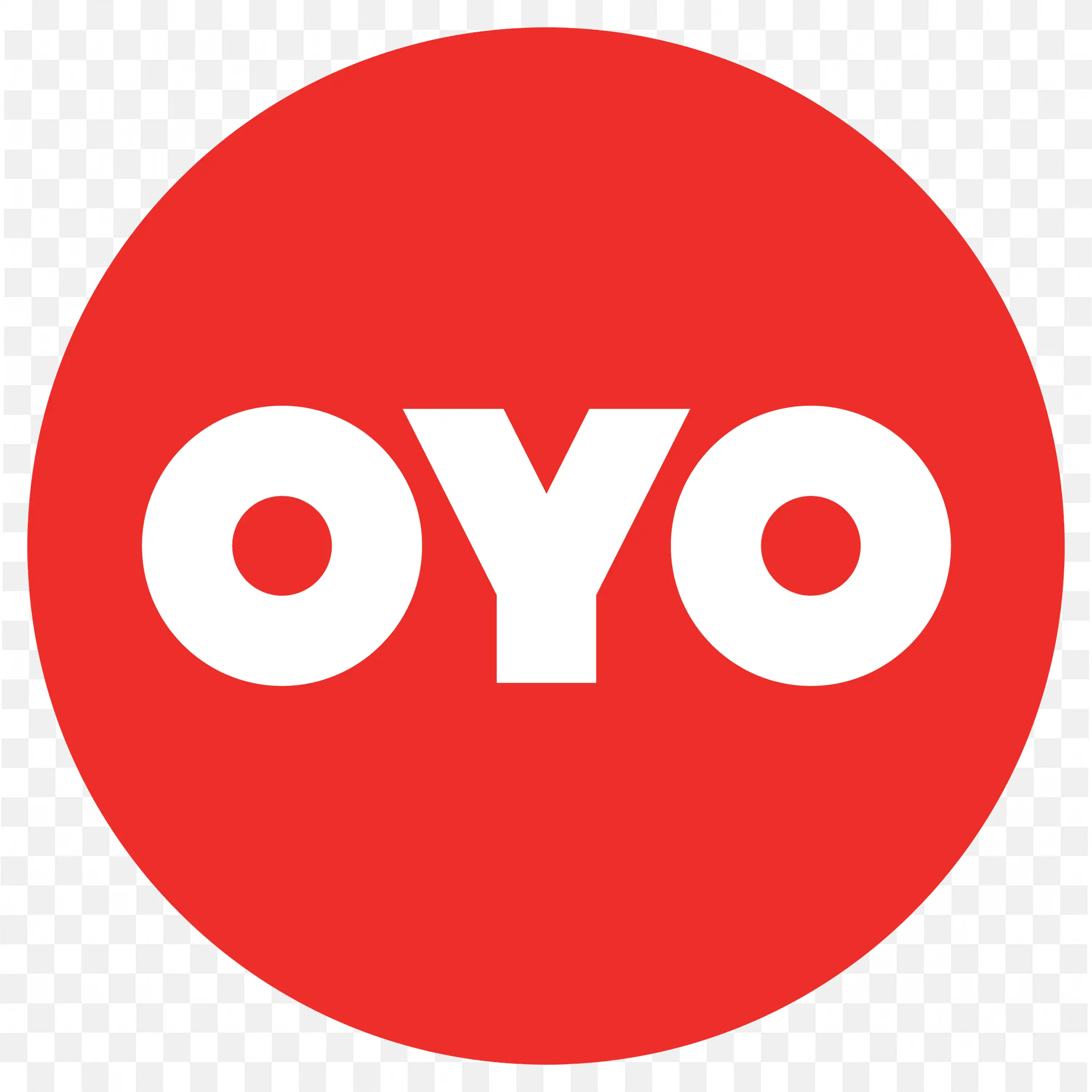 OYO Logo in Red Circle with Bold Hotel Brand Wordmark PNG