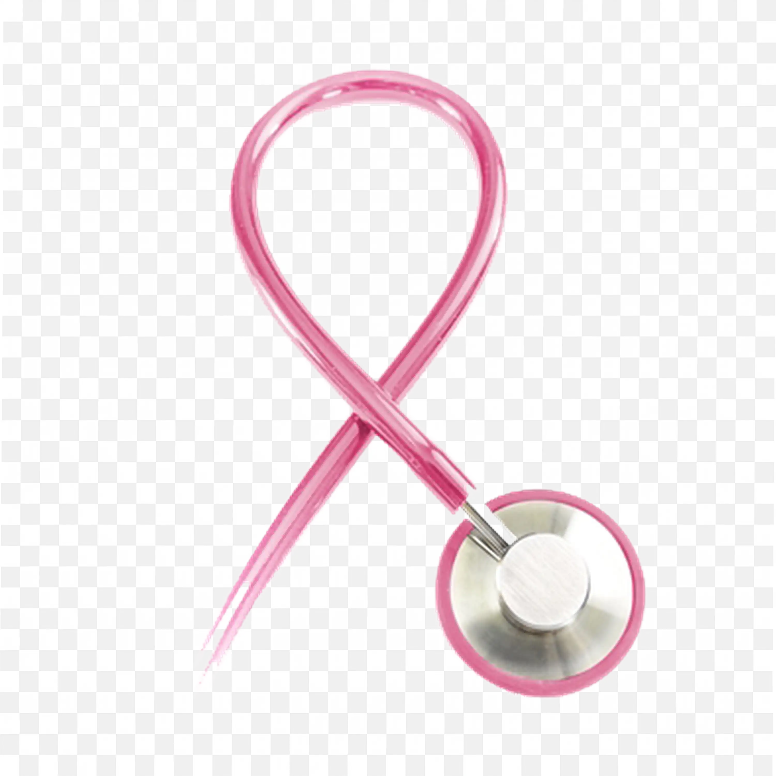 Pink Ribbon with Stethoscope for Breast Cancer Health Logo