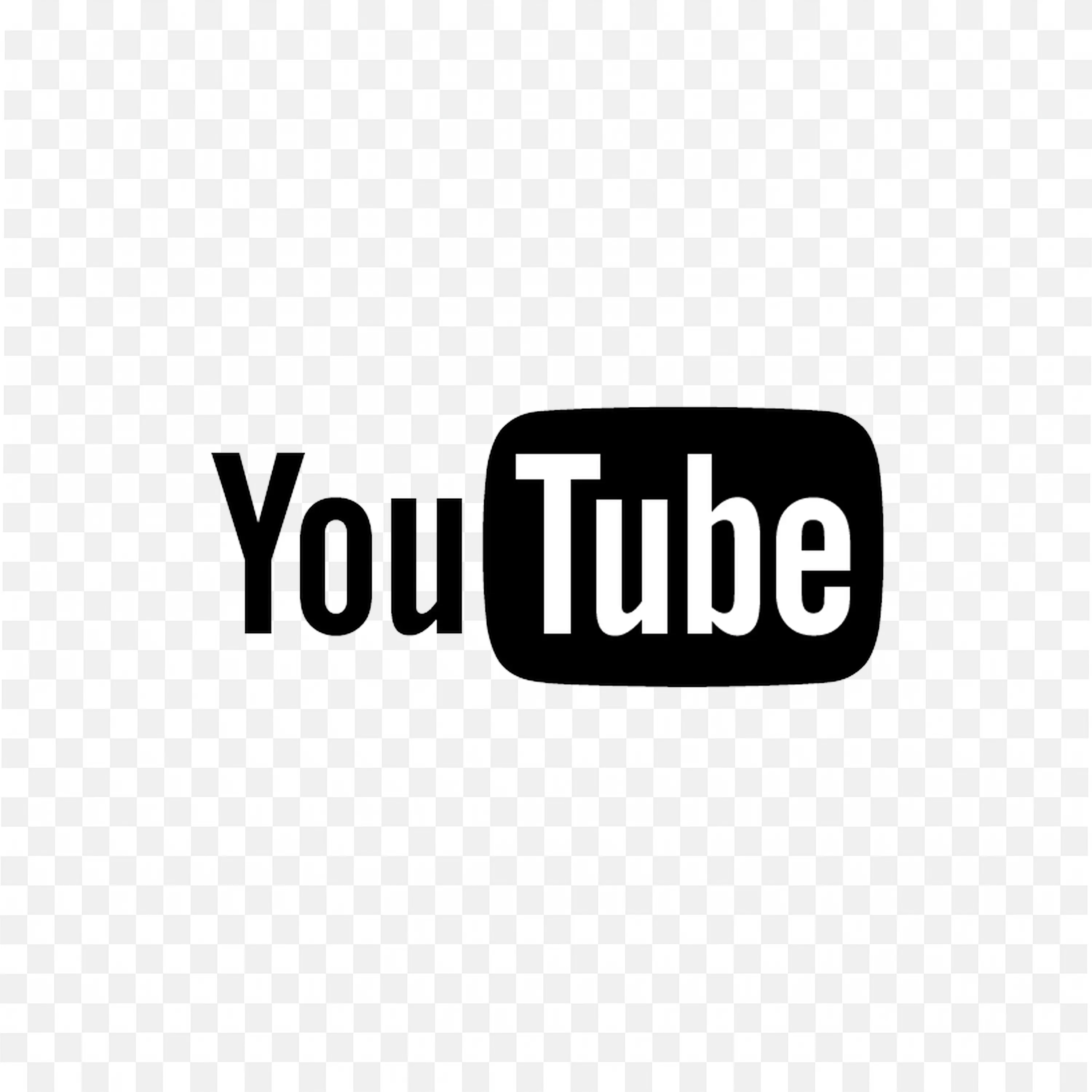 PNG of Black and White YouTube Logo with Bold Text PNG